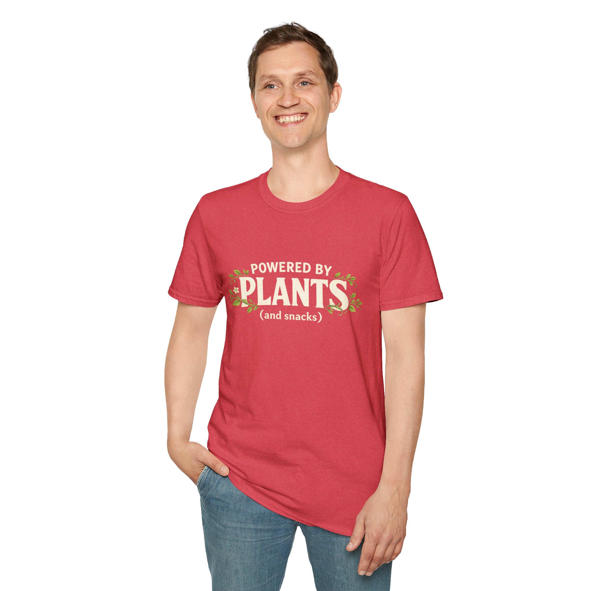 Plant-Powered T-Shirt — "Powered by Plants (and snacks)" Vegan Graphic Tee - Image 35