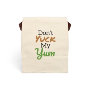 Canvas Lunch Bag — "Don't Yuck My Yum" Insulated Reusable Lunch Tote with Strap