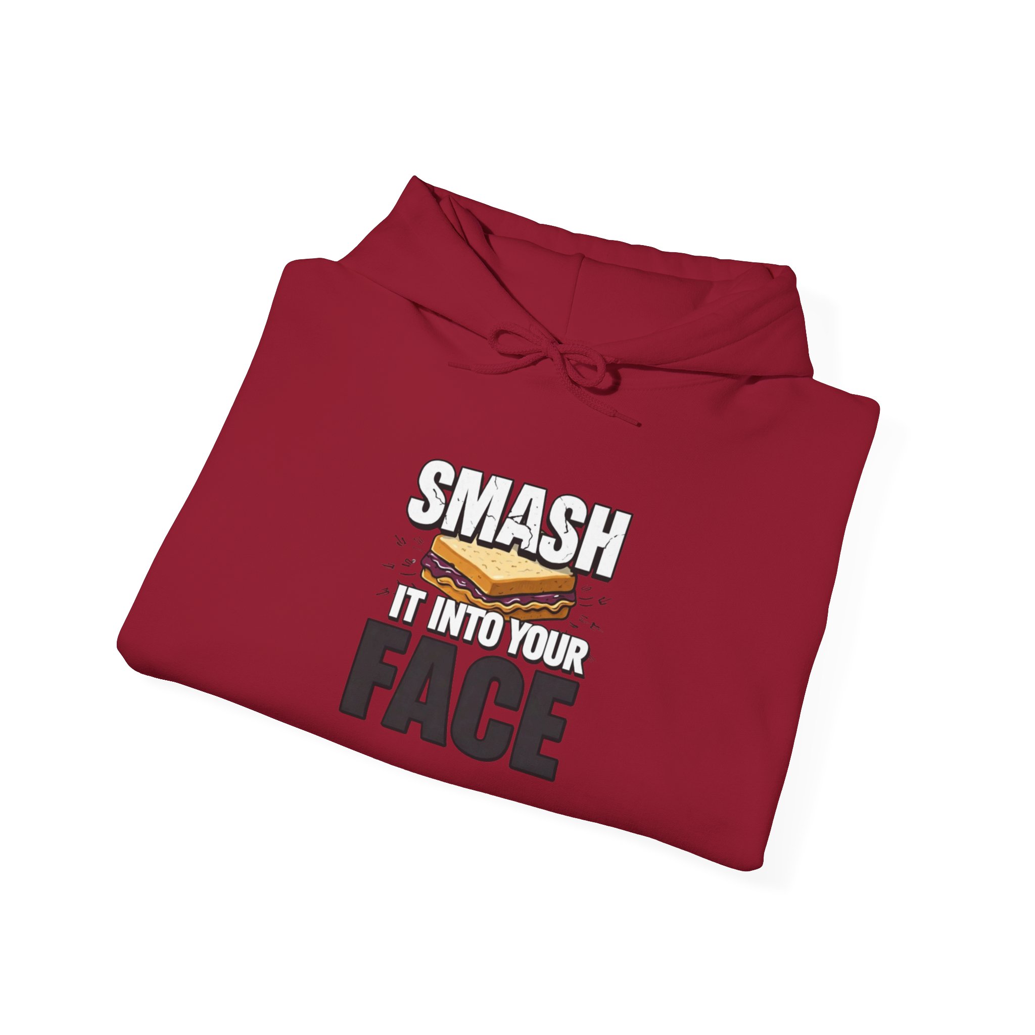 Hoodie — "Smash It Into Your Face" Burger Graphic Pullover - Image 76