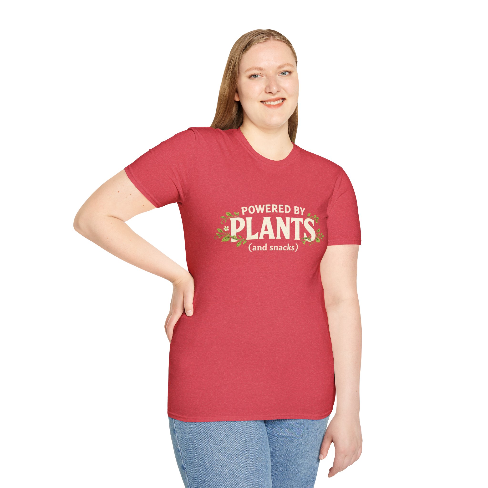 Plant-Powered T-Shirt — "Powered by Plants (and snacks)" Vegan Graphic Tee - Image 36