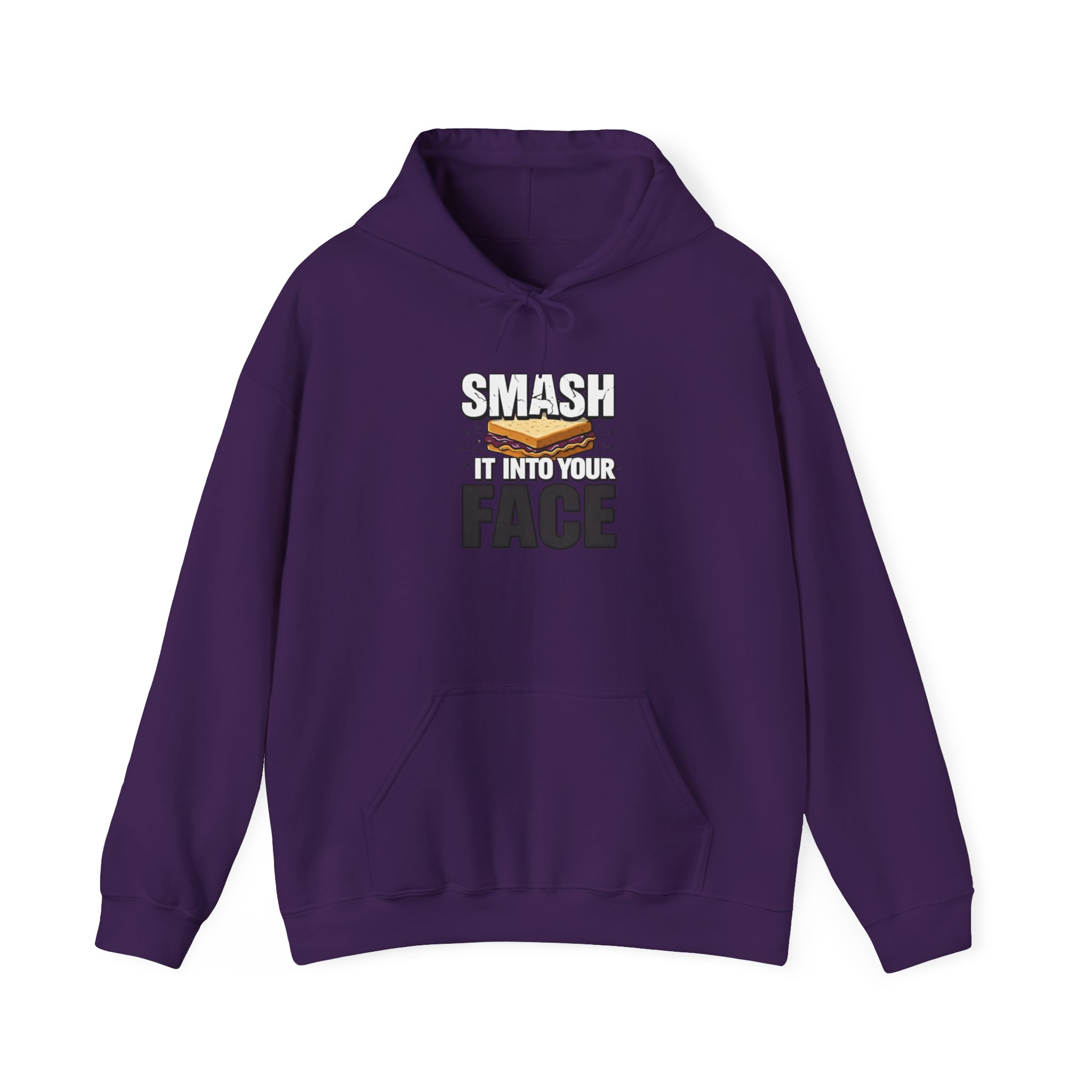 Hoodie — "Smash It Into Your Face" Burger Graphic Pullover - Image 55