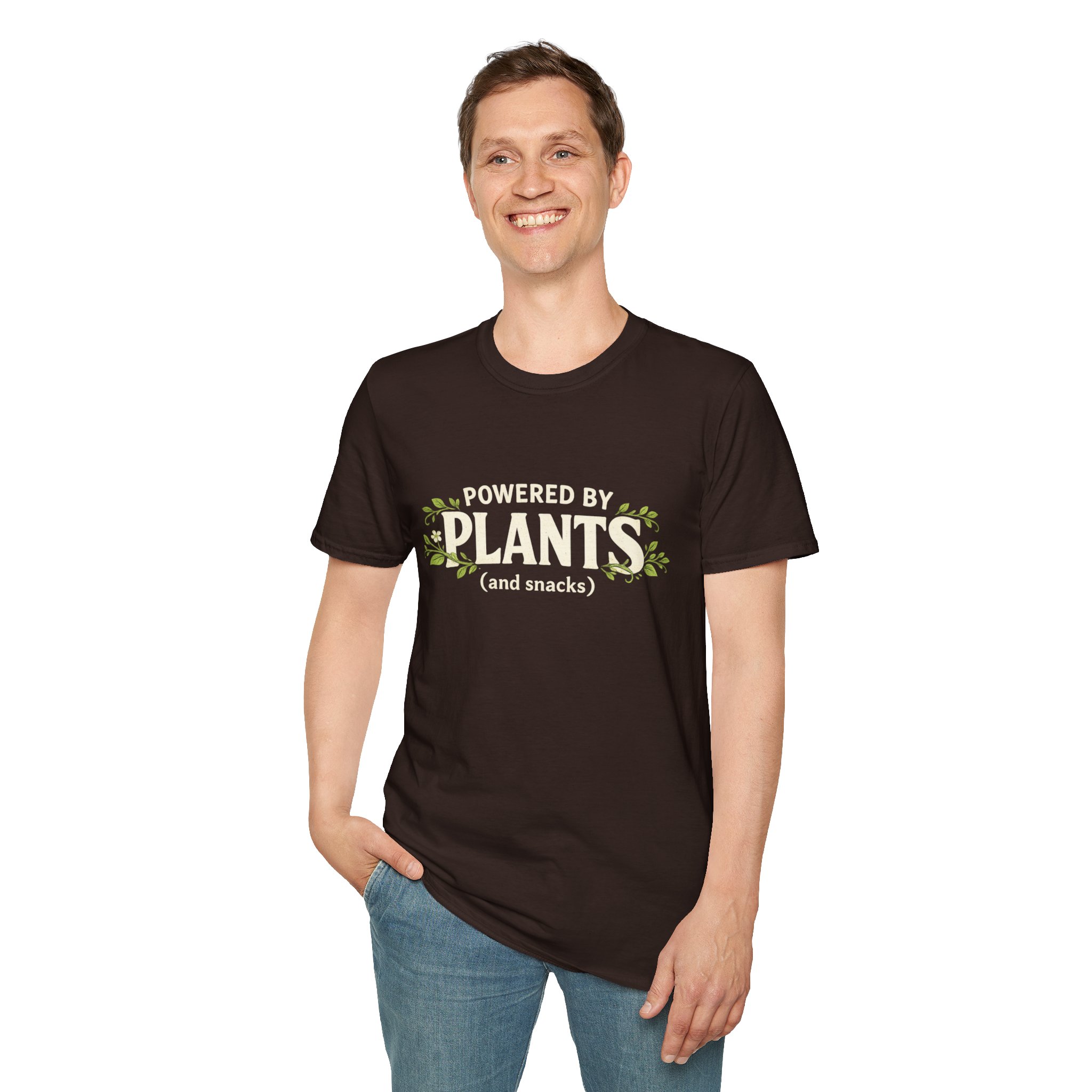 Plant-Powered T-Shirt — "Powered by Plants (and snacks)" Vegan Graphic Tee - Image 11