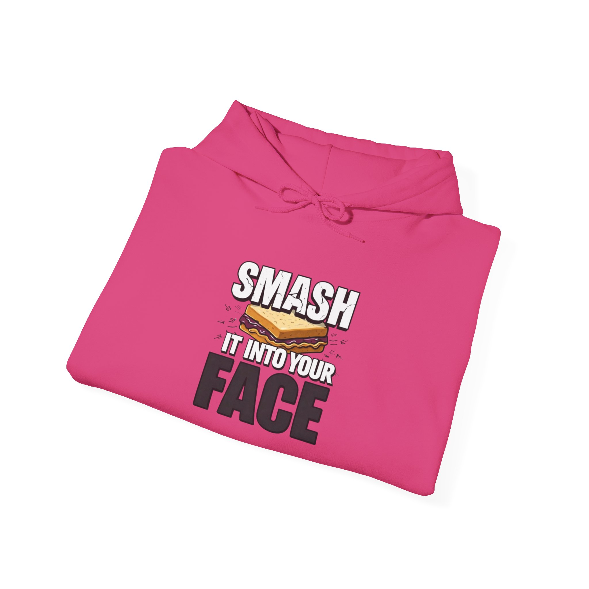Hoodie — "Smash It Into Your Face" Burger Graphic Pullover - Image 64