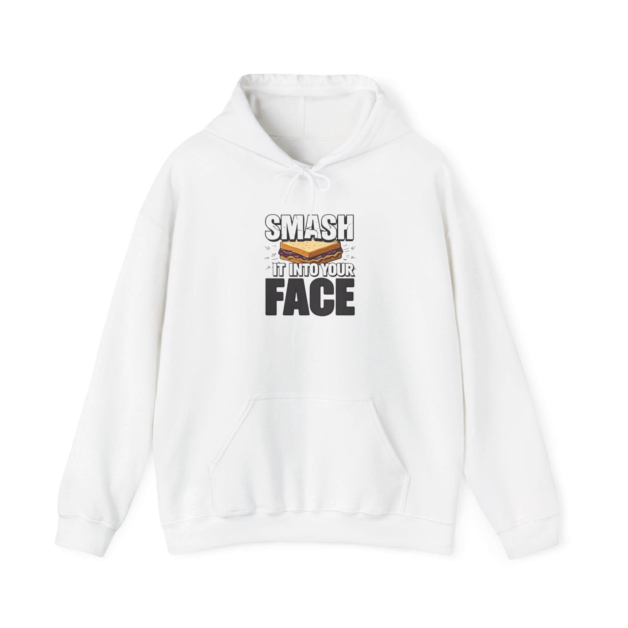 Hoodie — "Smash It Into Your Face" Burger Graphic Pullover