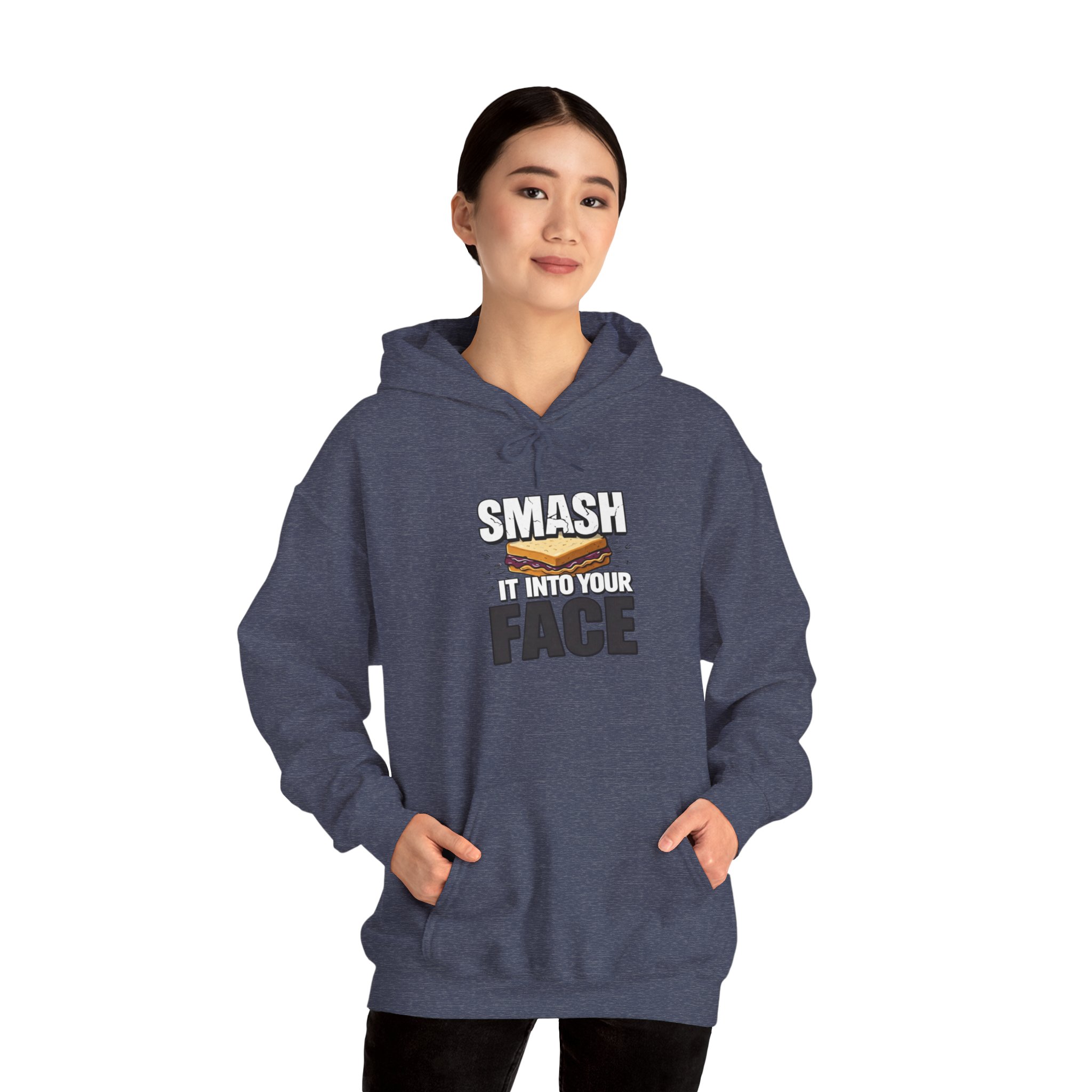 Hoodie — "Smash It Into Your Face" Burger Graphic Pullover - Image 41