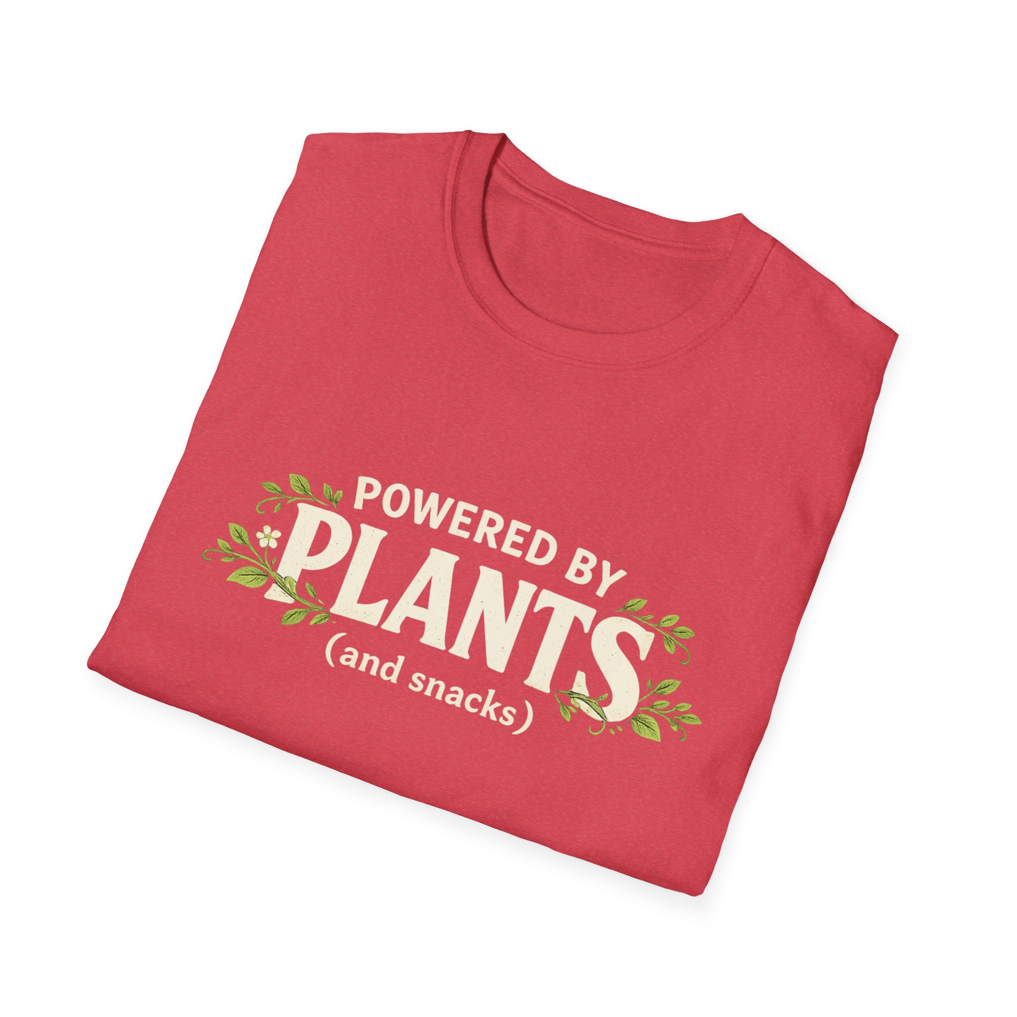 Plant-Powered T-Shirt — "Powered by Plants (and snacks)" Vegan Graphic Tee - Image 34