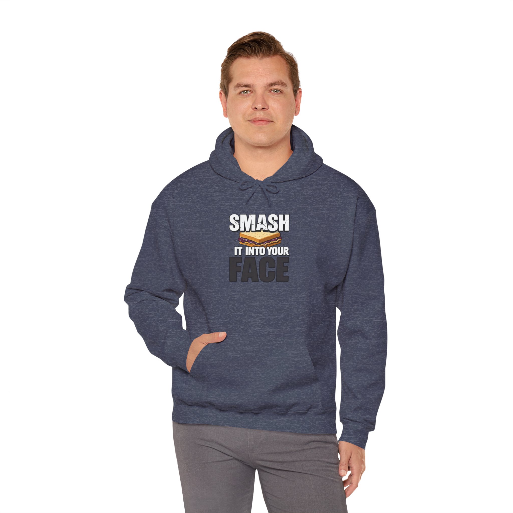 Hoodie — "Smash It Into Your Face" Burger Graphic Pullover - Image 42