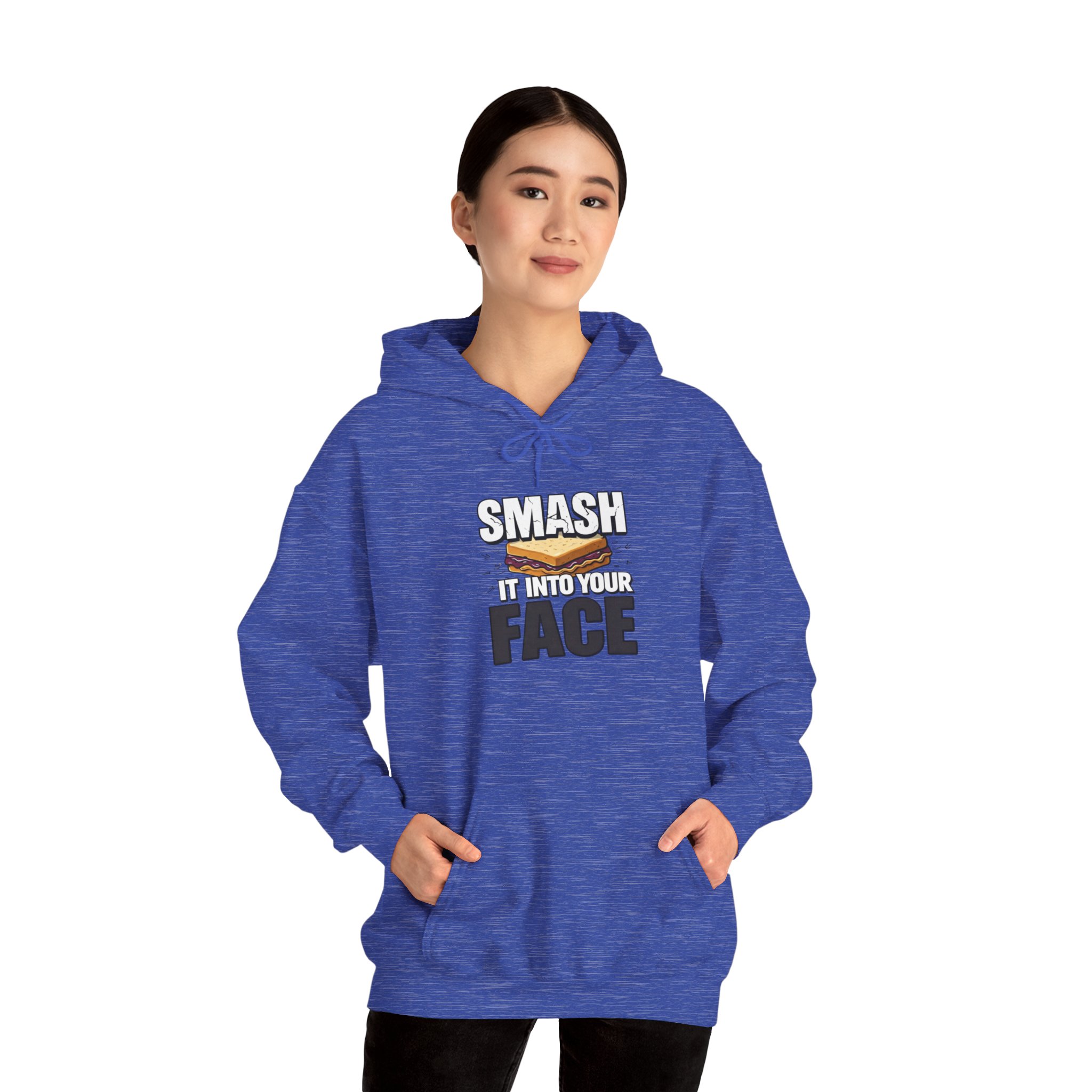 Hoodie — "Smash It Into Your Face" Burger Graphic Pullover - Image 47