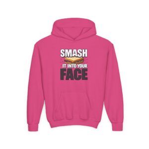 Youth Hoodie — "Smash It Into Your Face" Bold Graphic Pullover