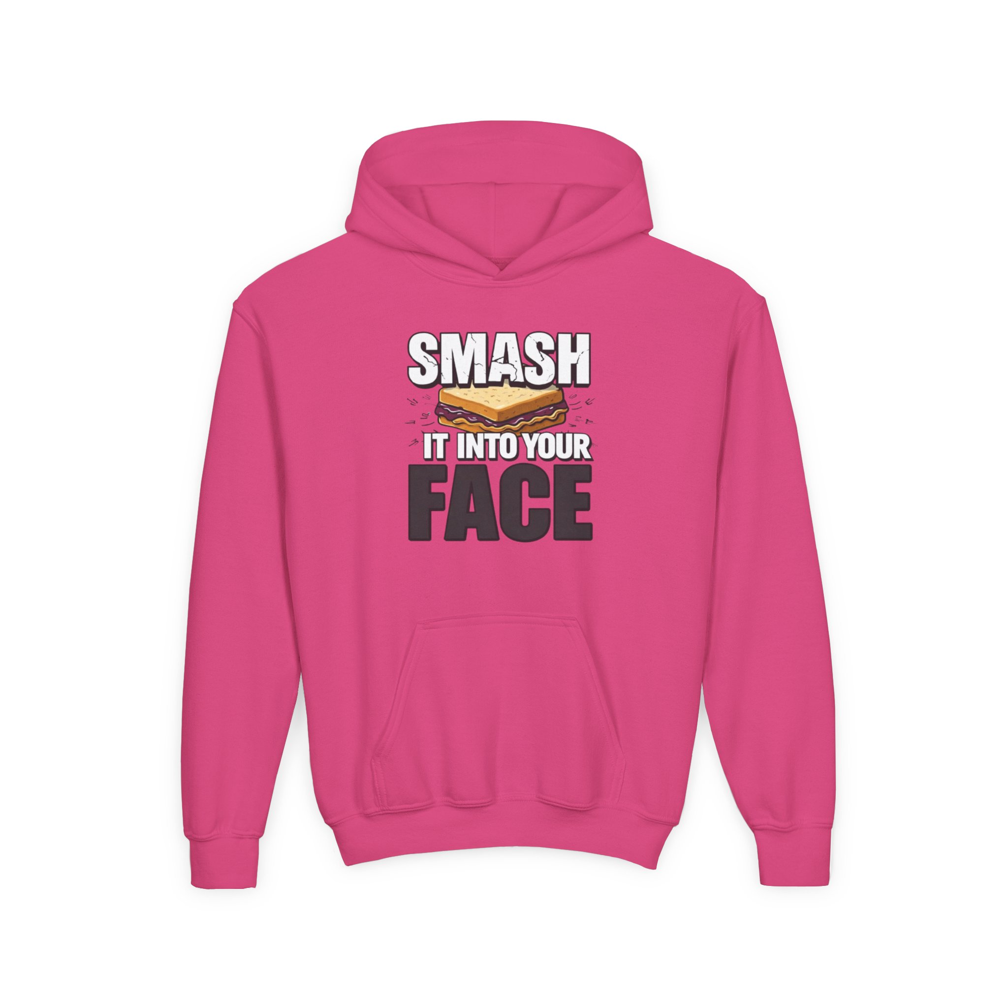 Youth Hoodie — "Smash It Into Your Face" Bold Graphic Pullover