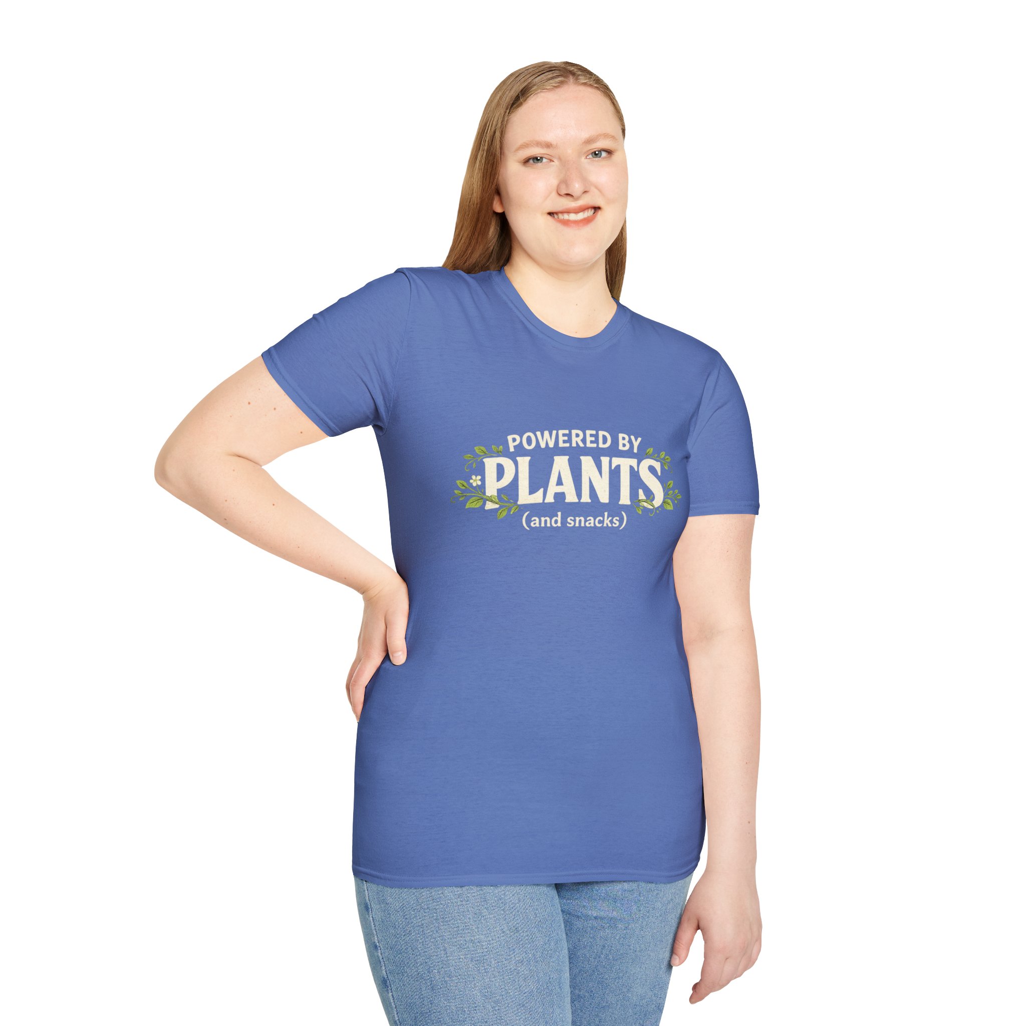 Plant-Powered T-Shirt — "Powered by Plants (and snacks)" Vegan Graphic Tee - Image 18
