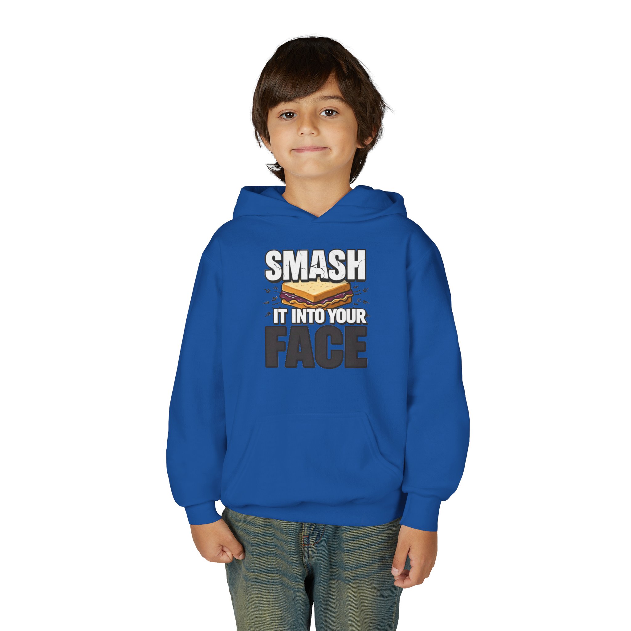 Youth Hoodie — "Smash It Into Your Face" Bold Graphic Pullover - Image 35