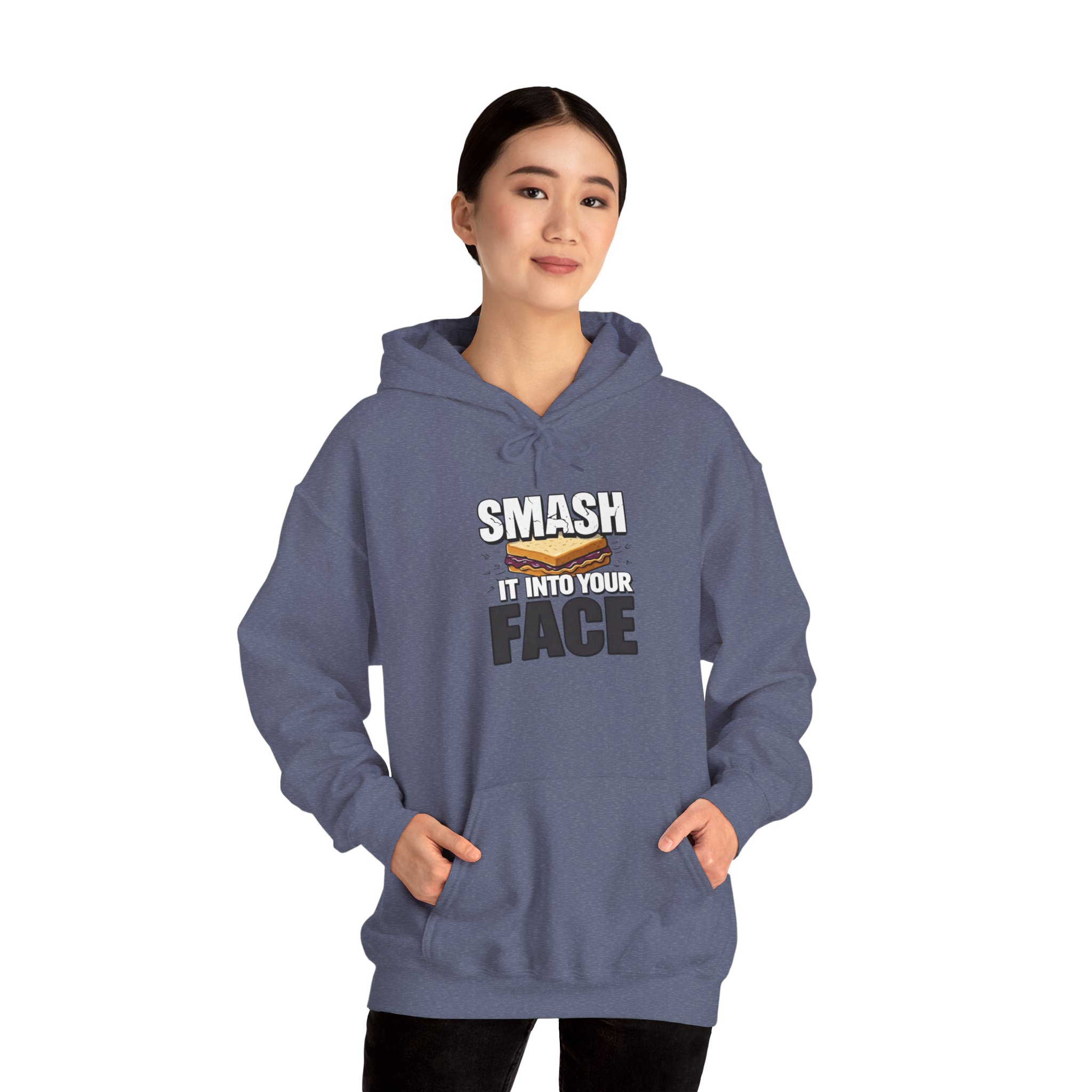 Hoodie — "Smash It Into Your Face" Burger Graphic Pullover - Image 53