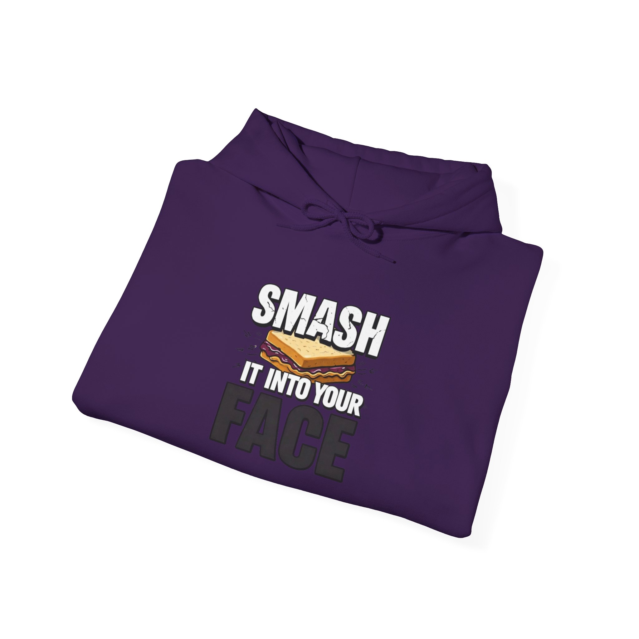 Hoodie — "Smash It Into Your Face" Burger Graphic Pullover - Image 58