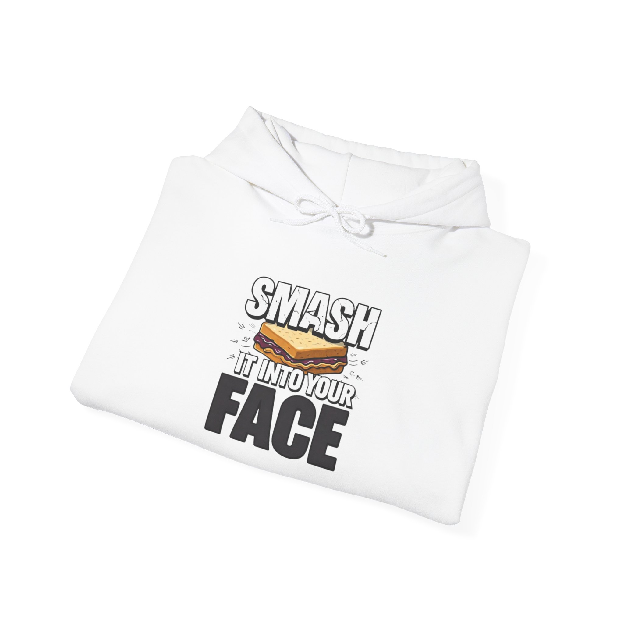 Hoodie — "Smash It Into Your Face" Burger Graphic Pullover - Image 4