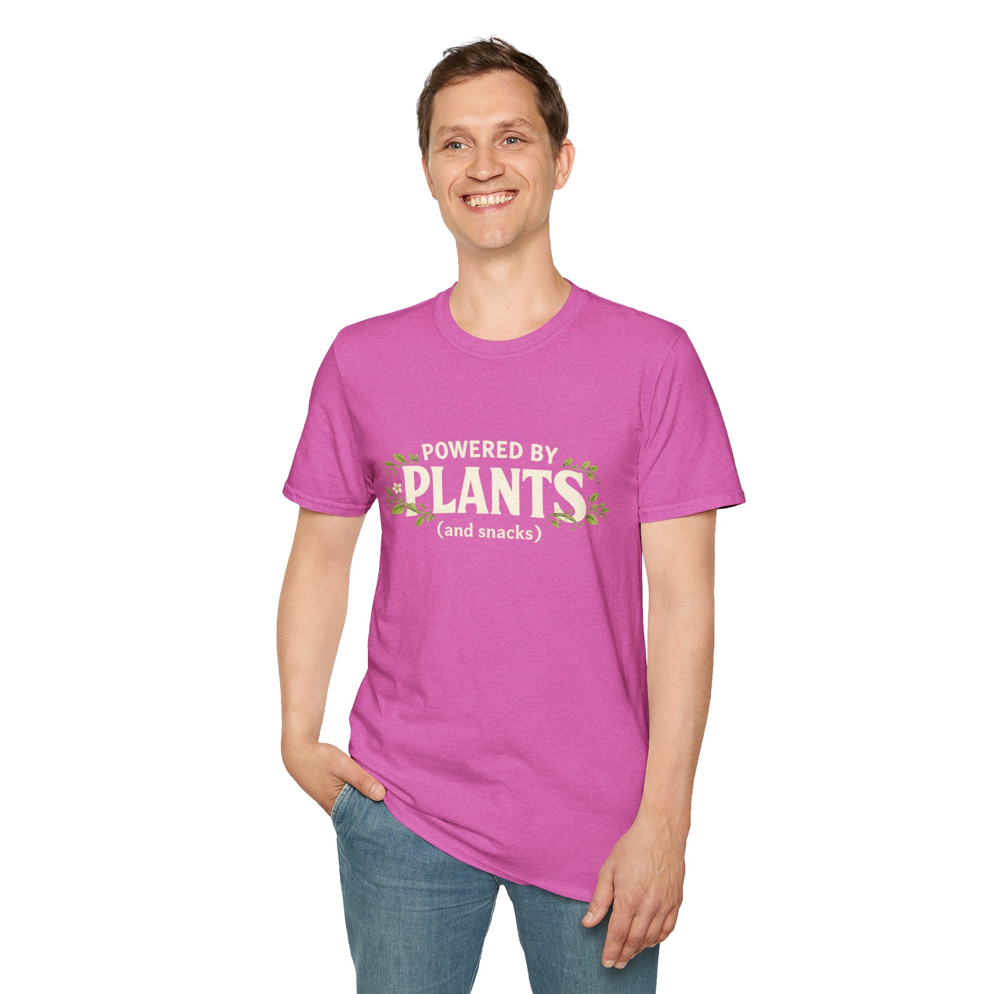 Plant-Powered T-Shirt — "Powered by Plants (and snacks)" Vegan Graphic Tee - Image 29