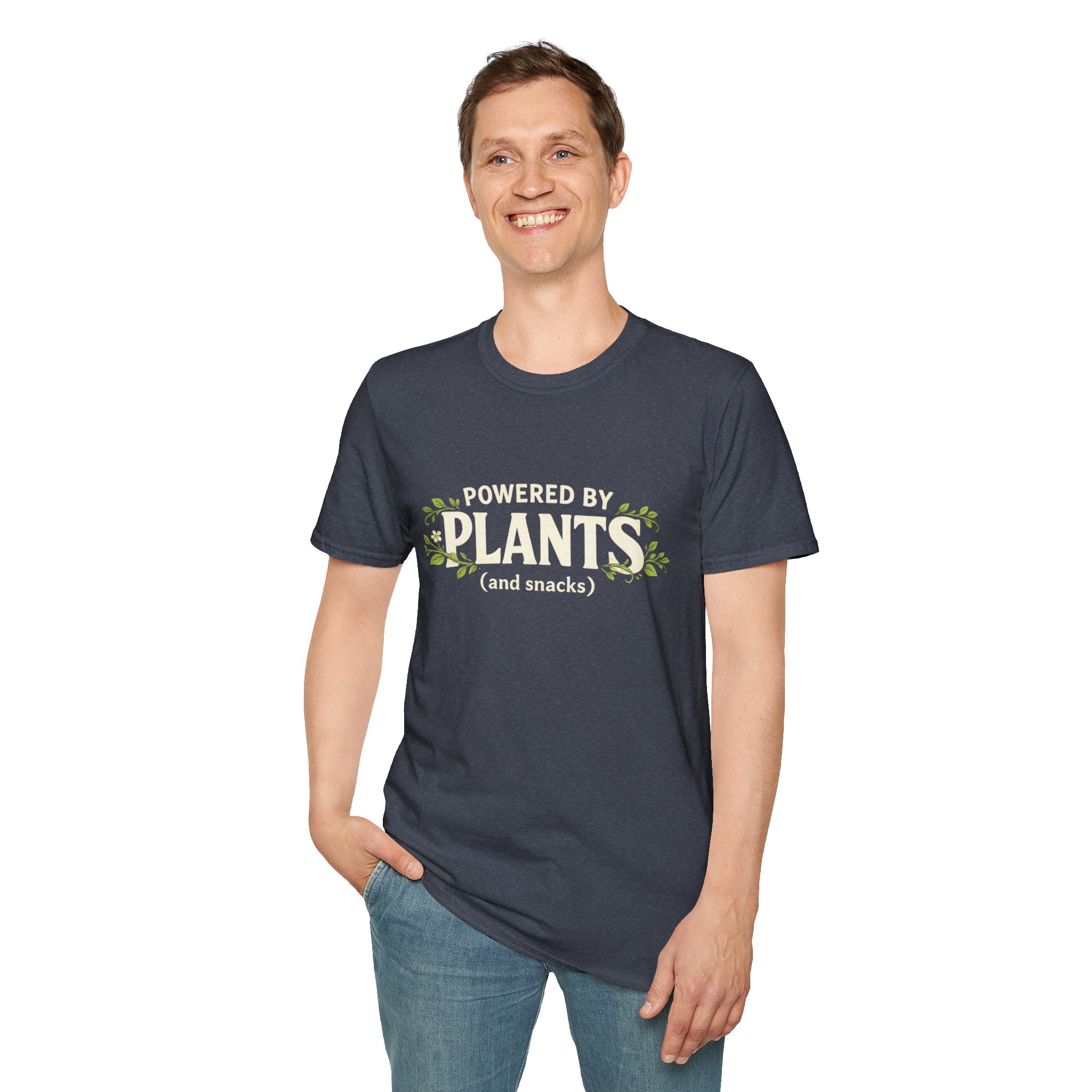 Plant-Powered T-Shirt — "Powered by Plants (and snacks)" Vegan Graphic Tee - Image 23