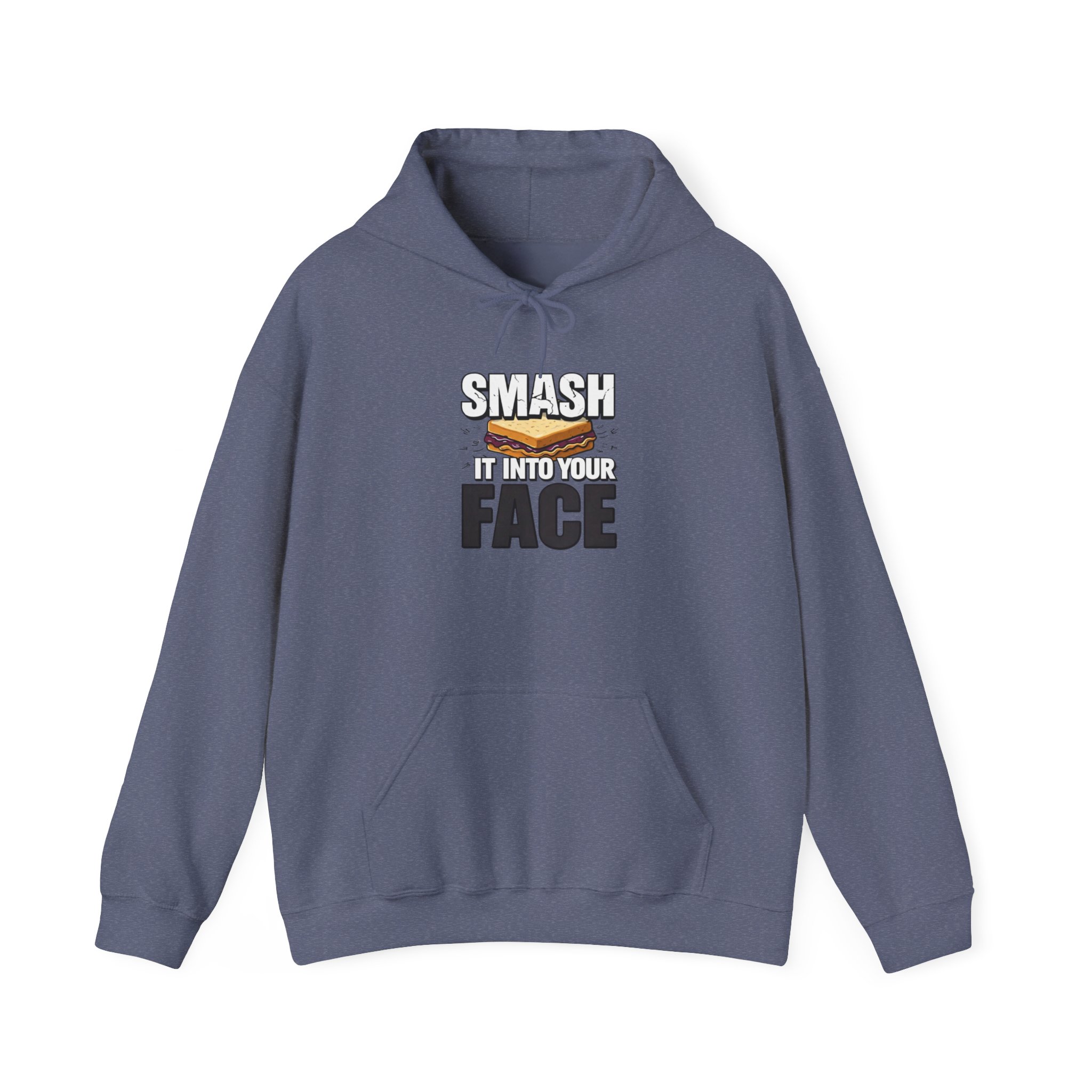 Hoodie — "Smash It Into Your Face" Burger Graphic Pullover - Image 49