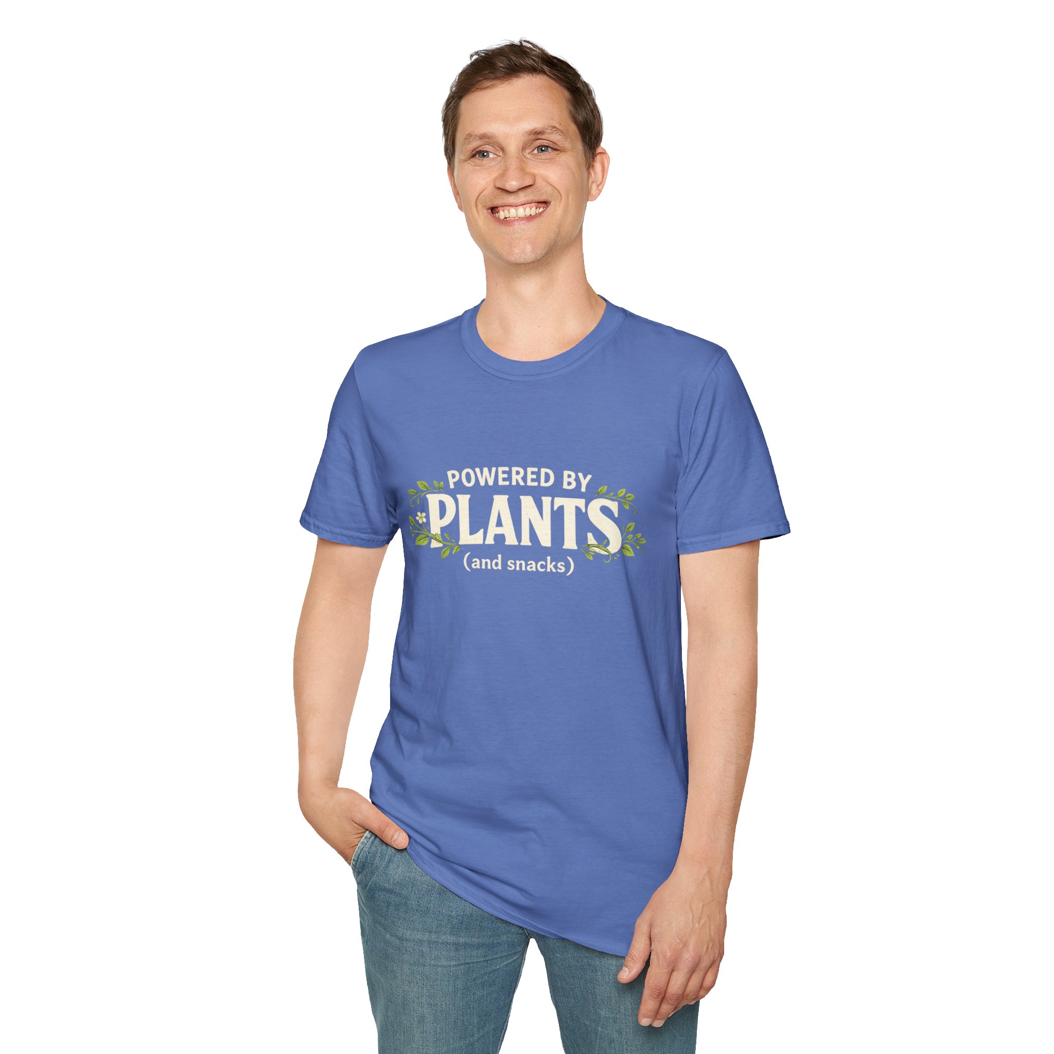 Plant-Powered T-Shirt — "Powered by Plants (and snacks)" Vegan Graphic Tee - Image 17