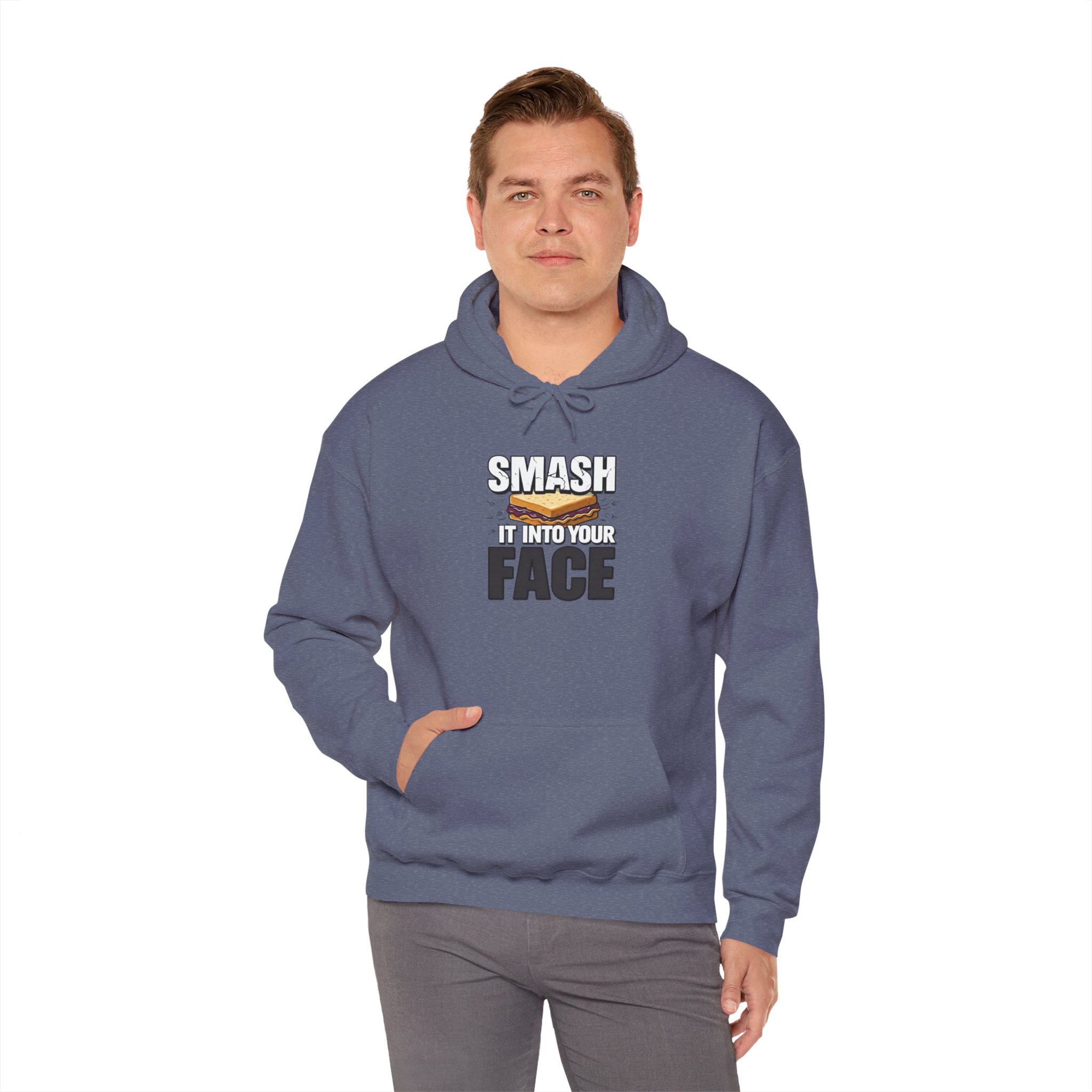 Hoodie — "Smash It Into Your Face" Burger Graphic Pullover - Image 54