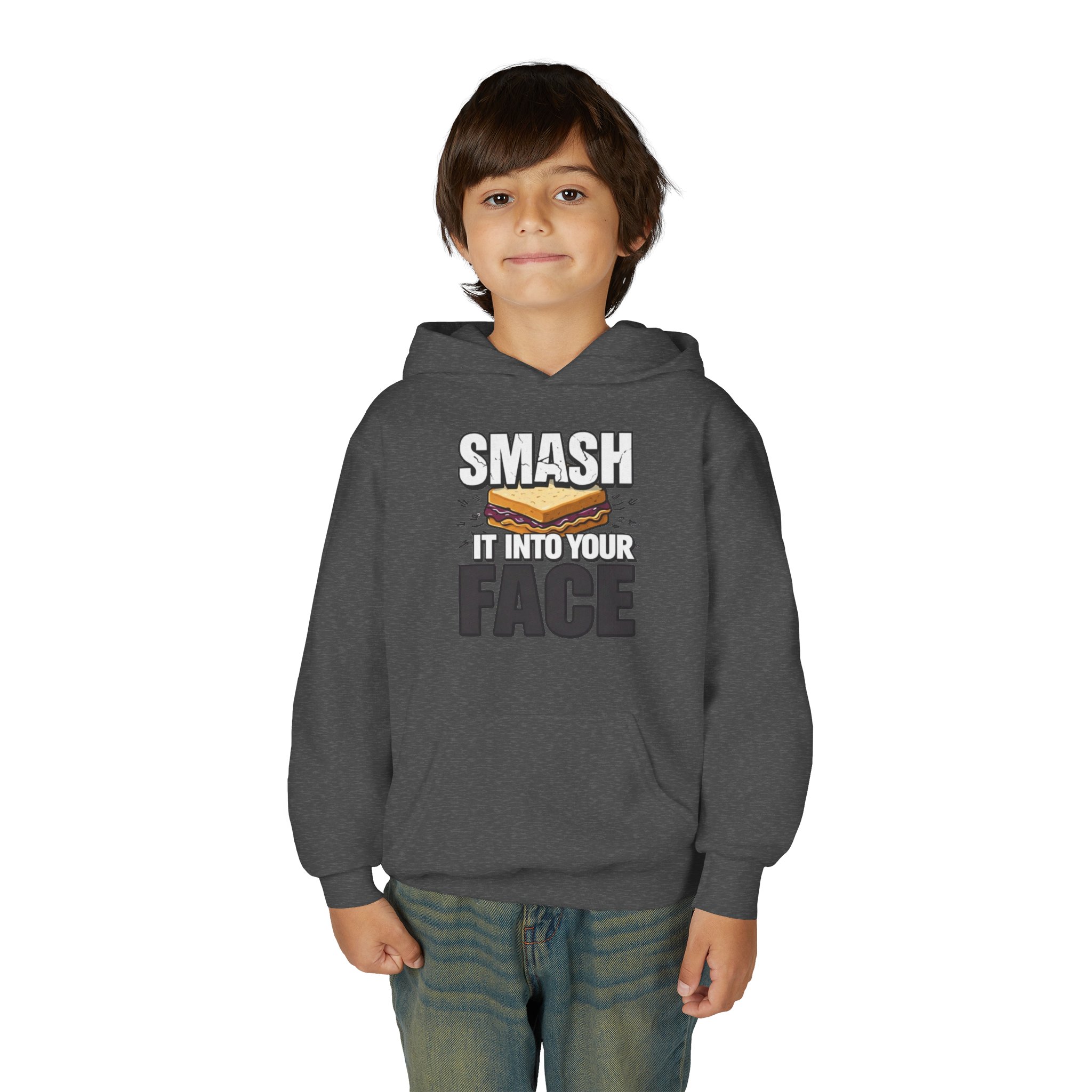 Youth Hoodie — "Smash It Into Your Face" Bold Graphic Pullover - Image 27