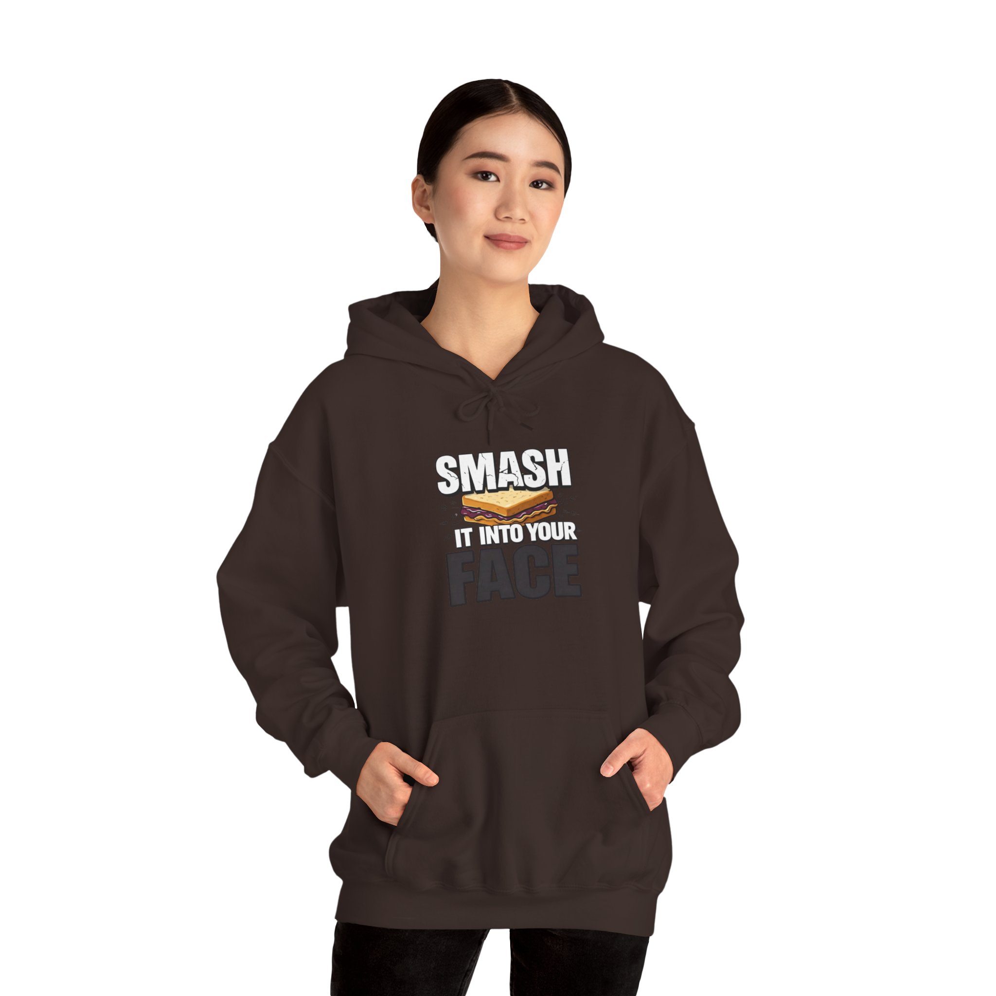 Hoodie — "Smash It Into Your Face" Burger Graphic Pullover - Image 17