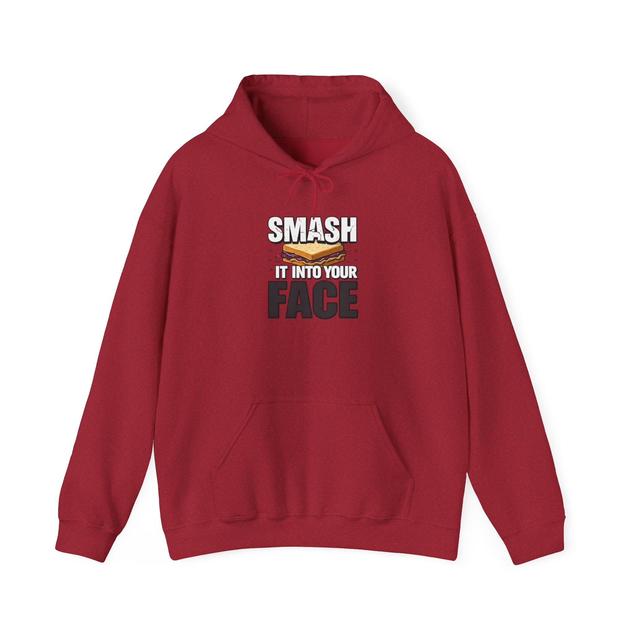 Hoodie — "Smash It Into Your Face" Burger Graphic Pullover - Image 67
