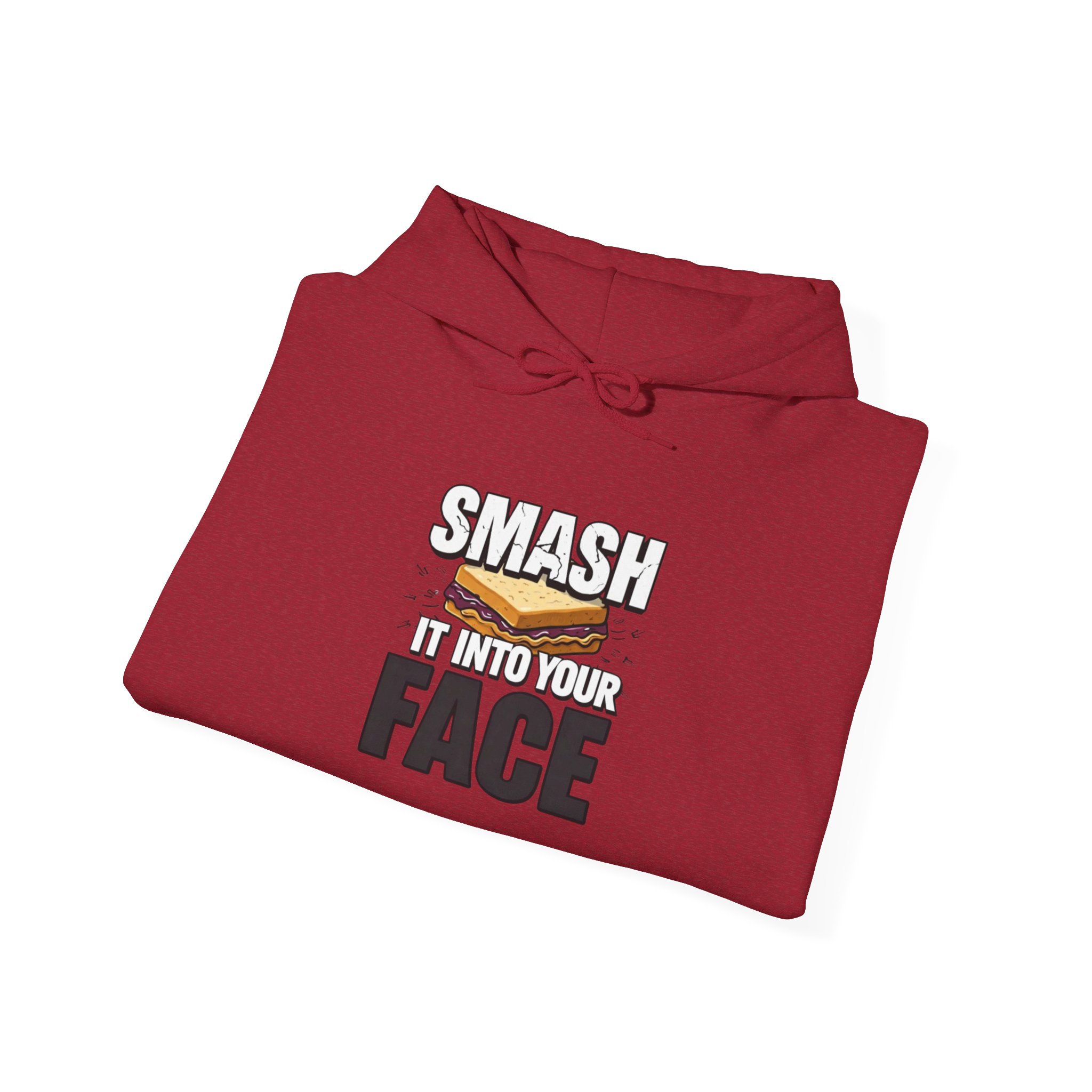 Hoodie — "Smash It Into Your Face" Burger Graphic Pullover - Image 70