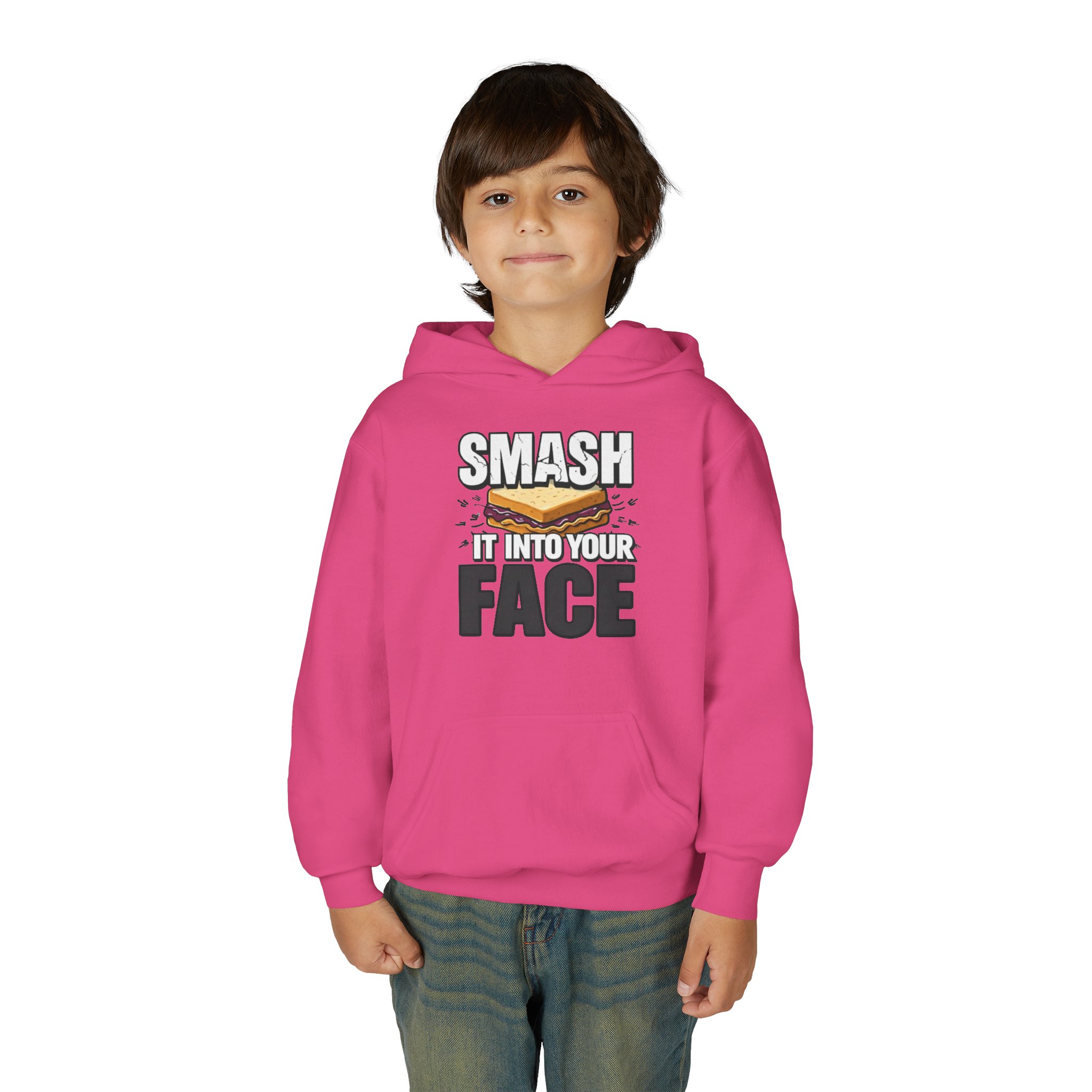 Youth Hoodie — "Smash It Into Your Face" Bold Graphic Pullover - Image 3