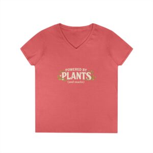 Powered by Plants V-Neck T-Shirt — Vegan Garden Graphic Tee