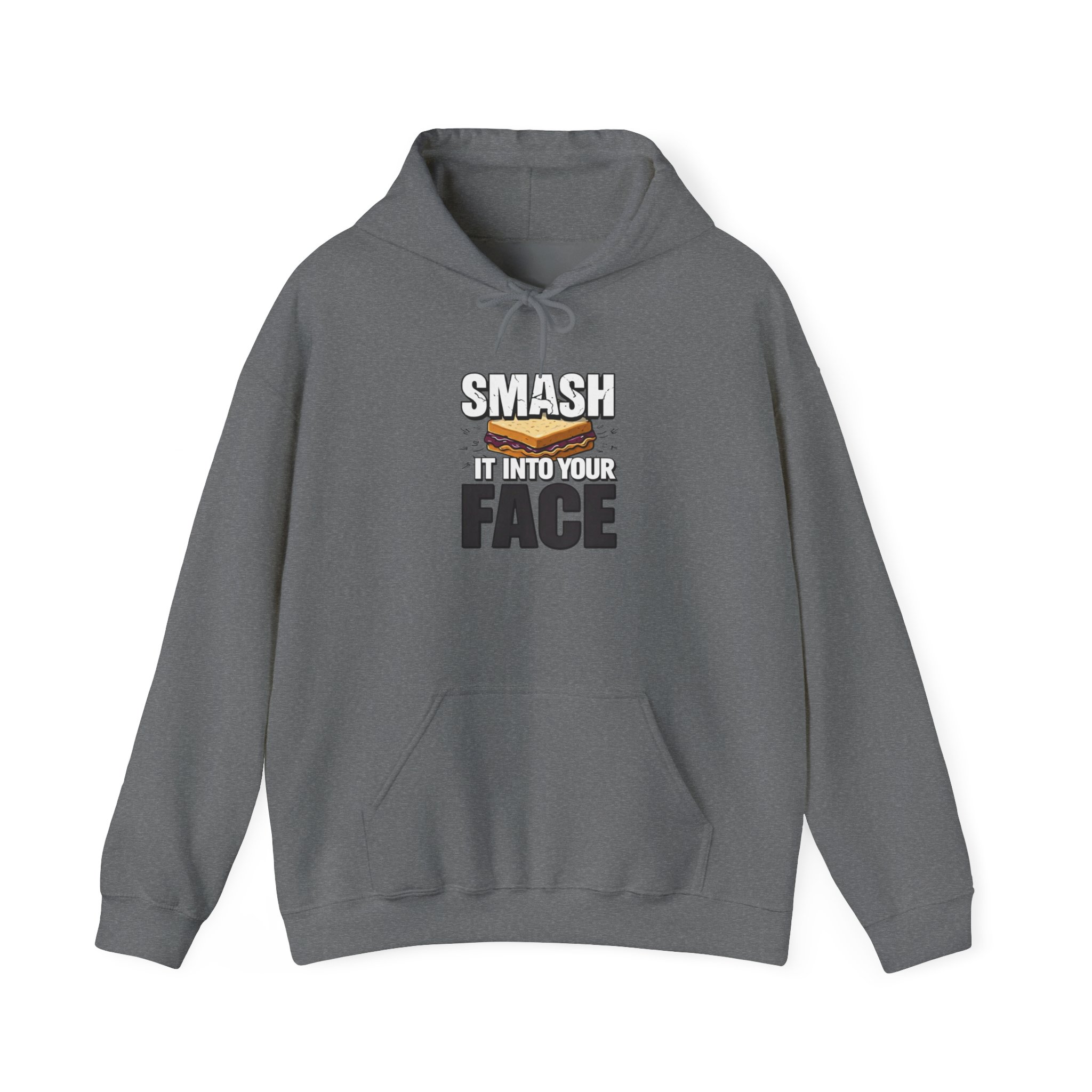Hoodie — "Smash It Into Your Face" Burger Graphic Pullover - Image 25