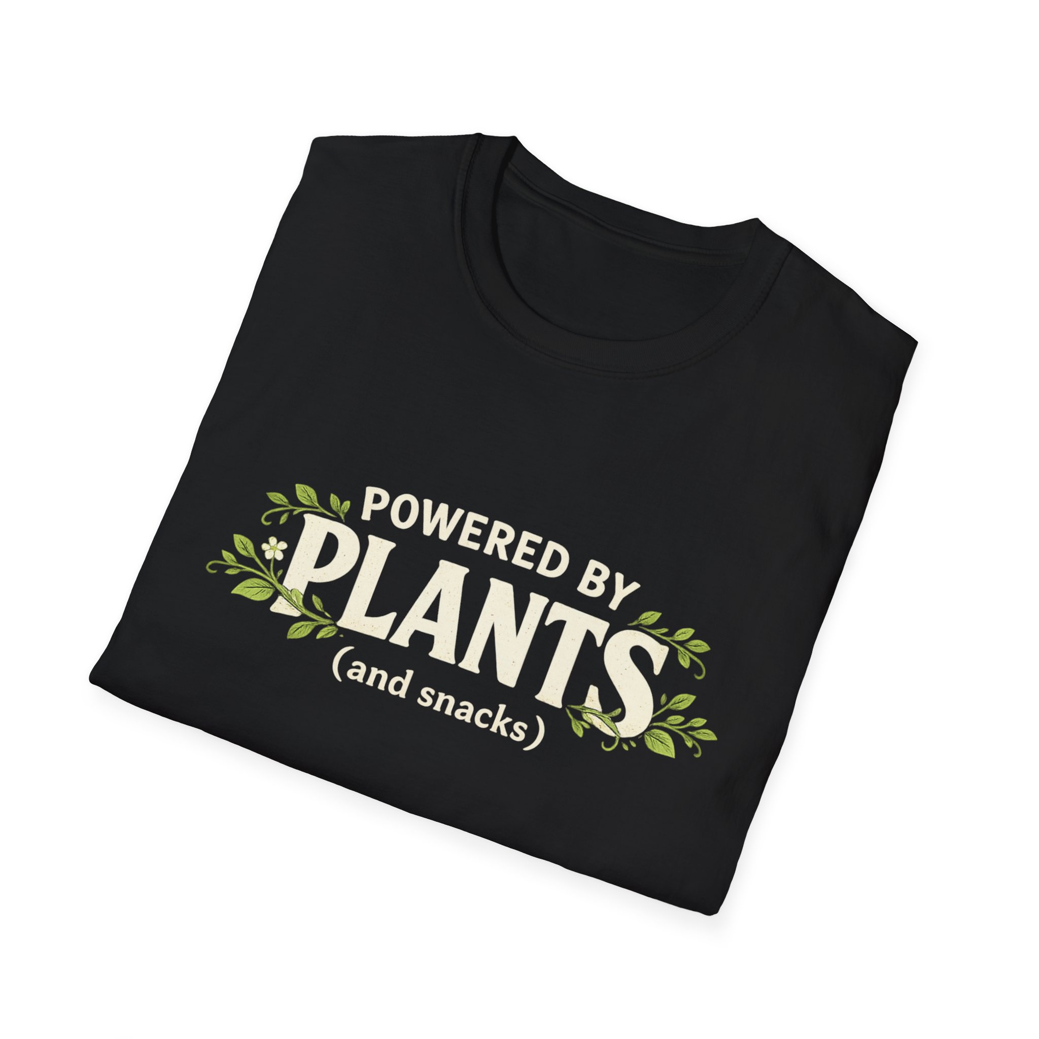 Plant-Powered T-Shirt — "Powered by Plants (and snacks)" Vegan Graphic Tee - Image 4
