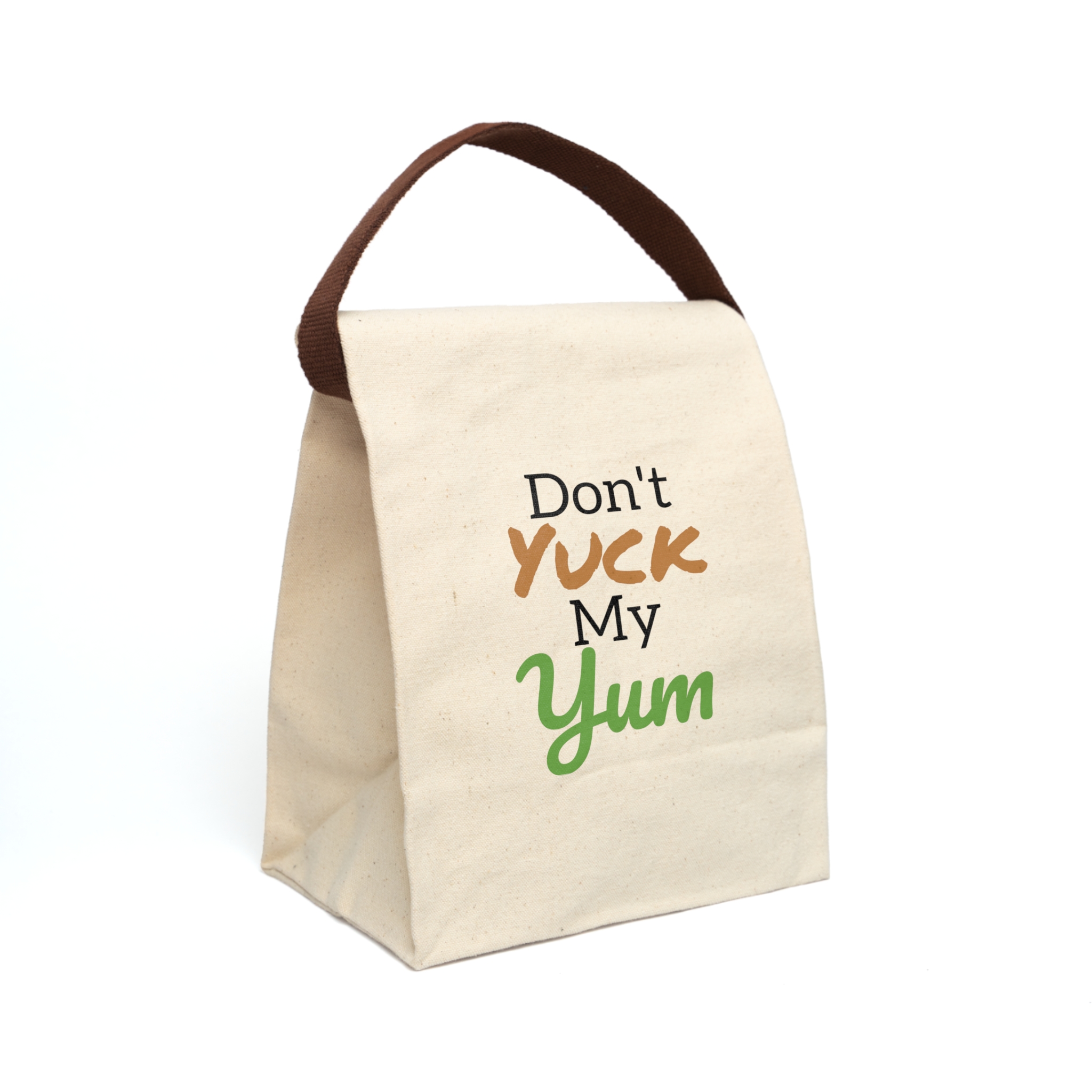 Canvas Lunch Bag — "Don't Yuck My Yum" Insulated Reusable Lunch Tote with Strap - Image 2
