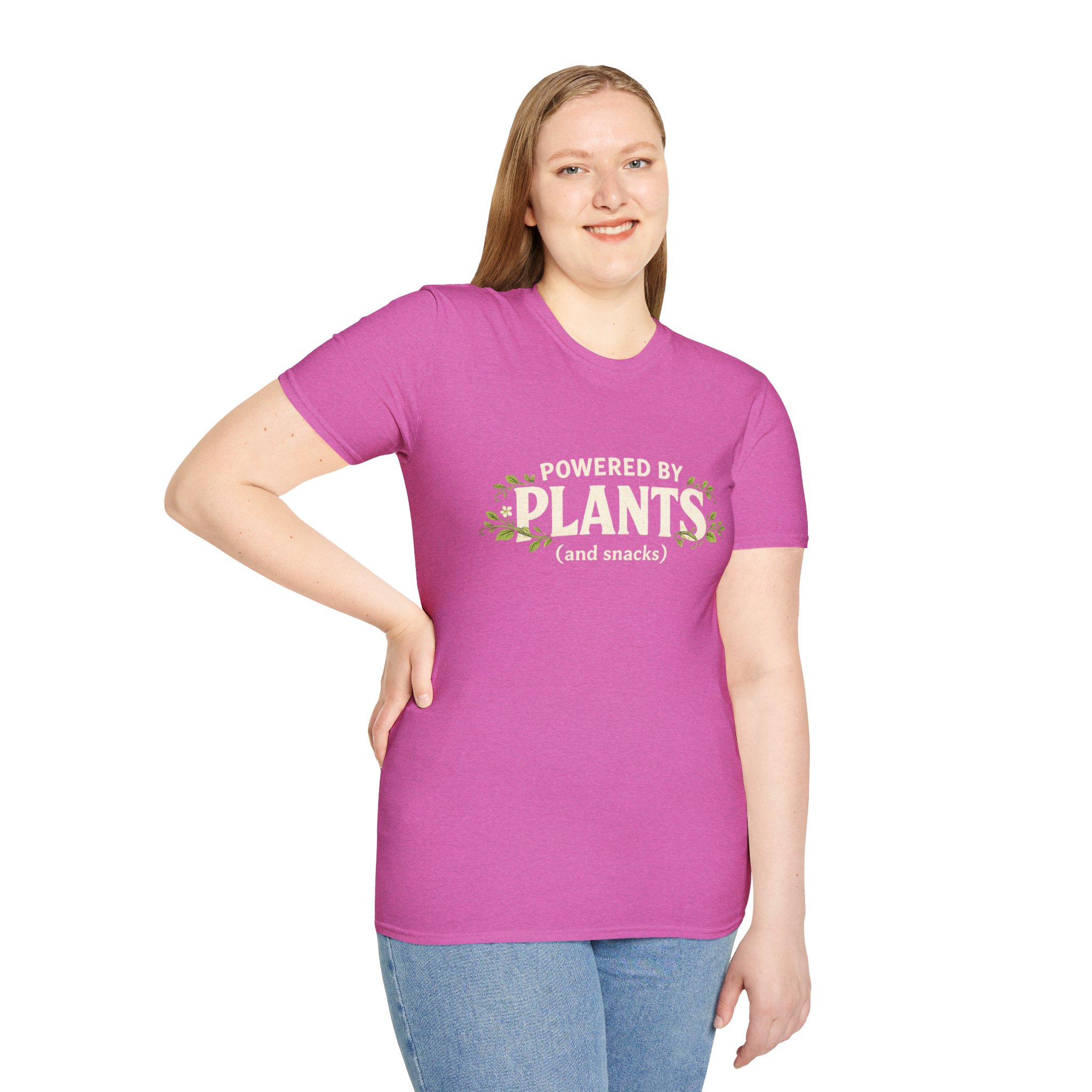 Plant-Powered T-Shirt — "Powered by Plants (and snacks)" Vegan Graphic Tee - Image 30