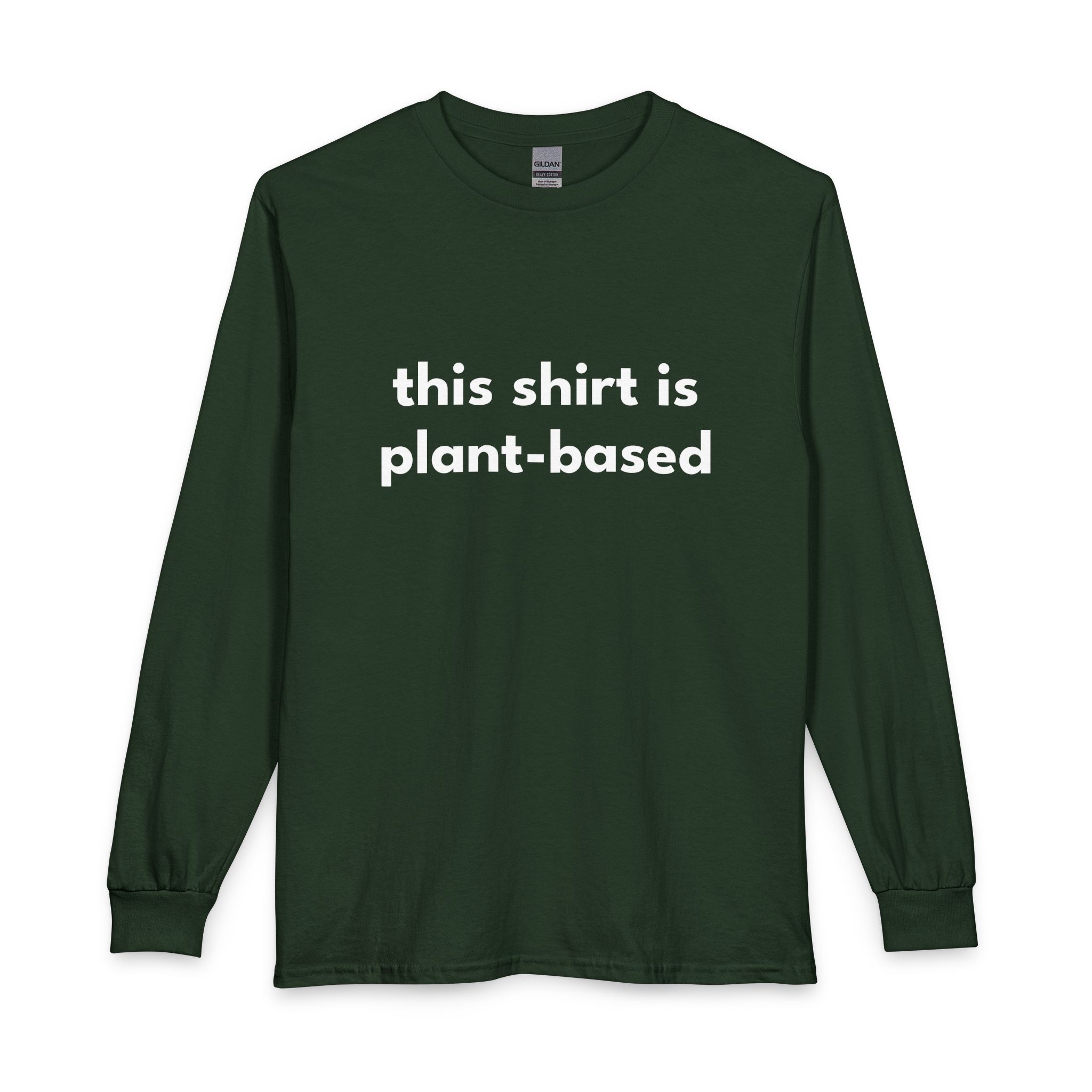 Plant-Based Long Sleeve Tee — "this shirt is plant-based" Vegan Statement Shirt - Image 13