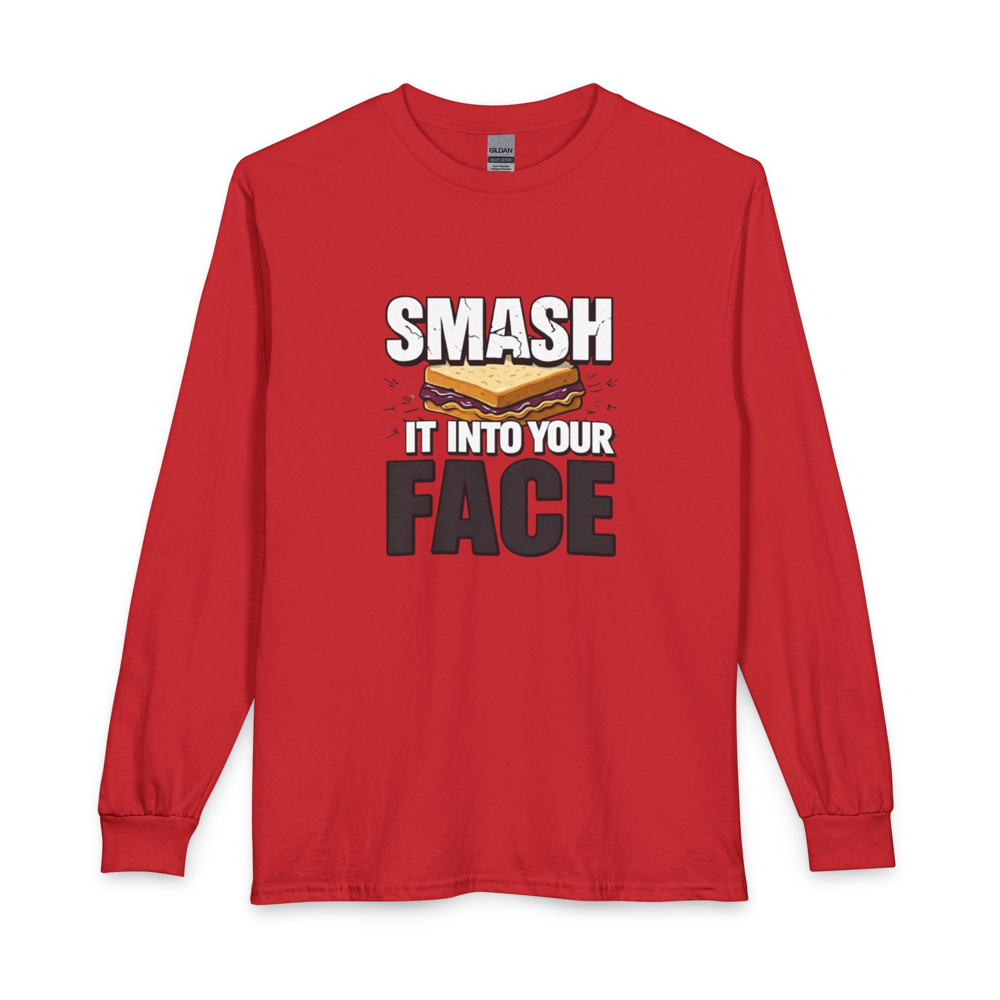 Long Sleeve T-Shirt — "Smash It Into Your Face" Sandwich Graphic - Image 25