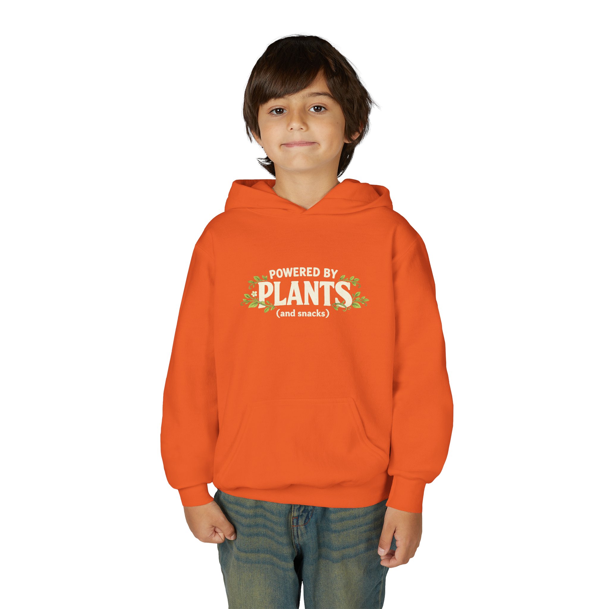 Youth Hoodie - "Powered by Plants (and snacks)" Kids Vegan Sweatshirt - Image 15
