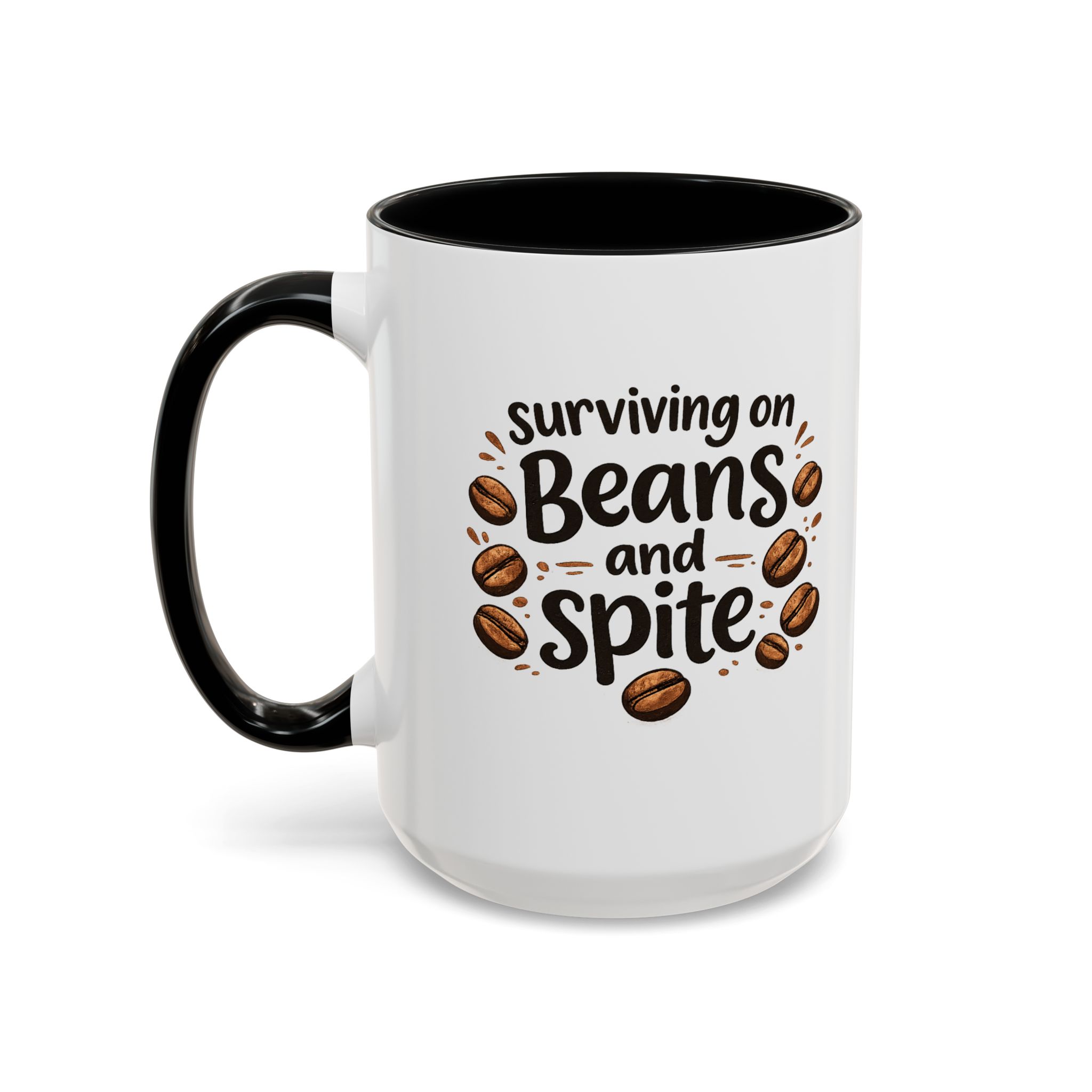 'Beans and Spite' Ceramic Coffee Cup (11/15oz) - Image 48
