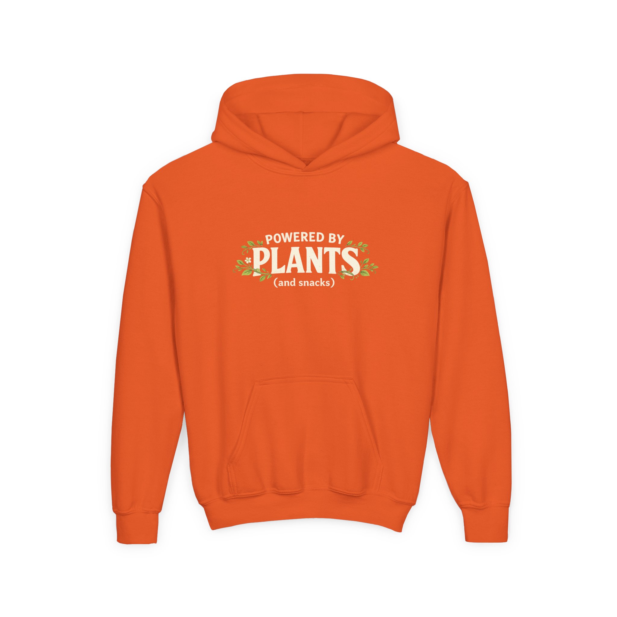 Youth Hoodie - "Powered by Plants (and snacks)" Kids Vegan Sweatshirt - Image 13