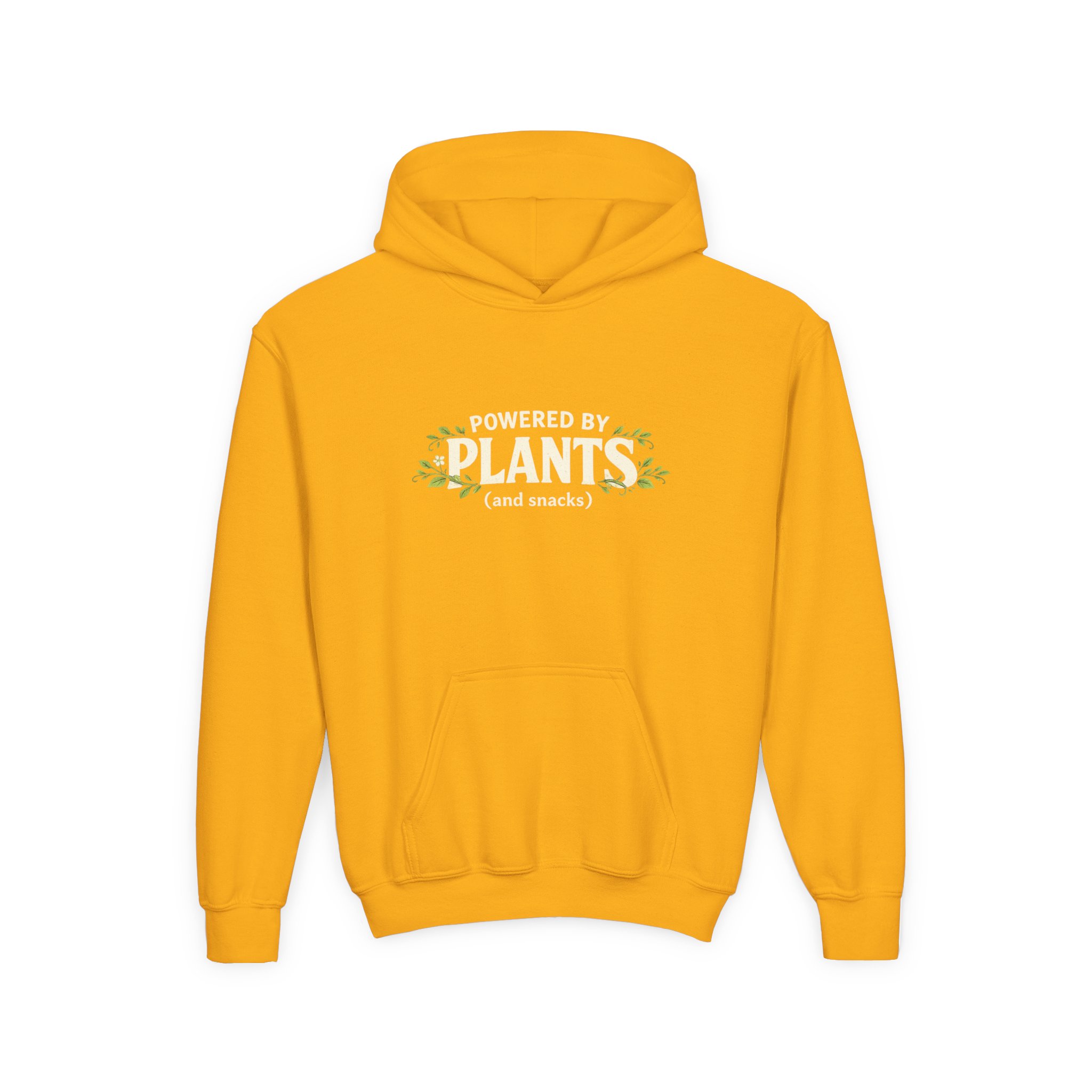 Youth Hoodie - "Powered by Plants (and snacks)" Kids Vegan Sweatshirt - Image 7