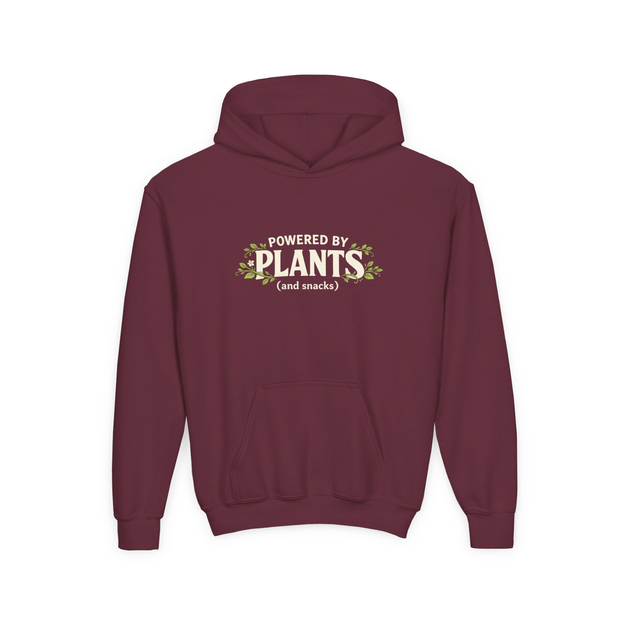 Youth Hoodie - "Powered by Plants (and snacks)" Kids Vegan Sweatshirt - Image 19