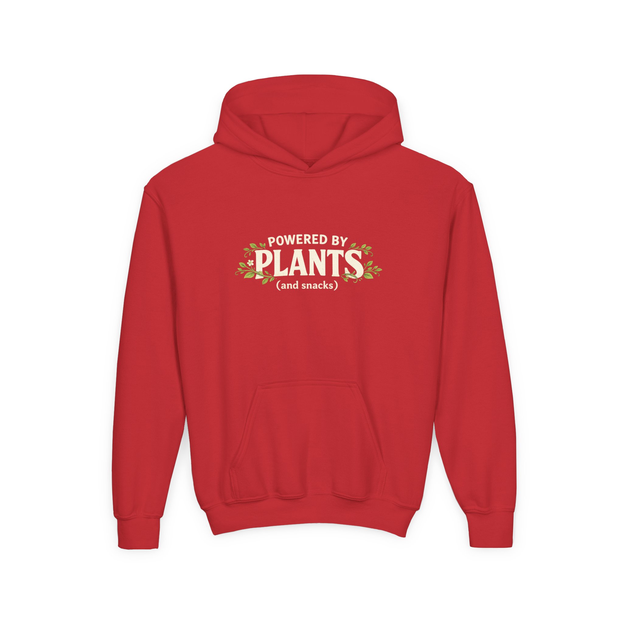 Youth Hoodie - "Powered by Plants (and snacks)" Kids Vegan Sweatshirt - Image 73