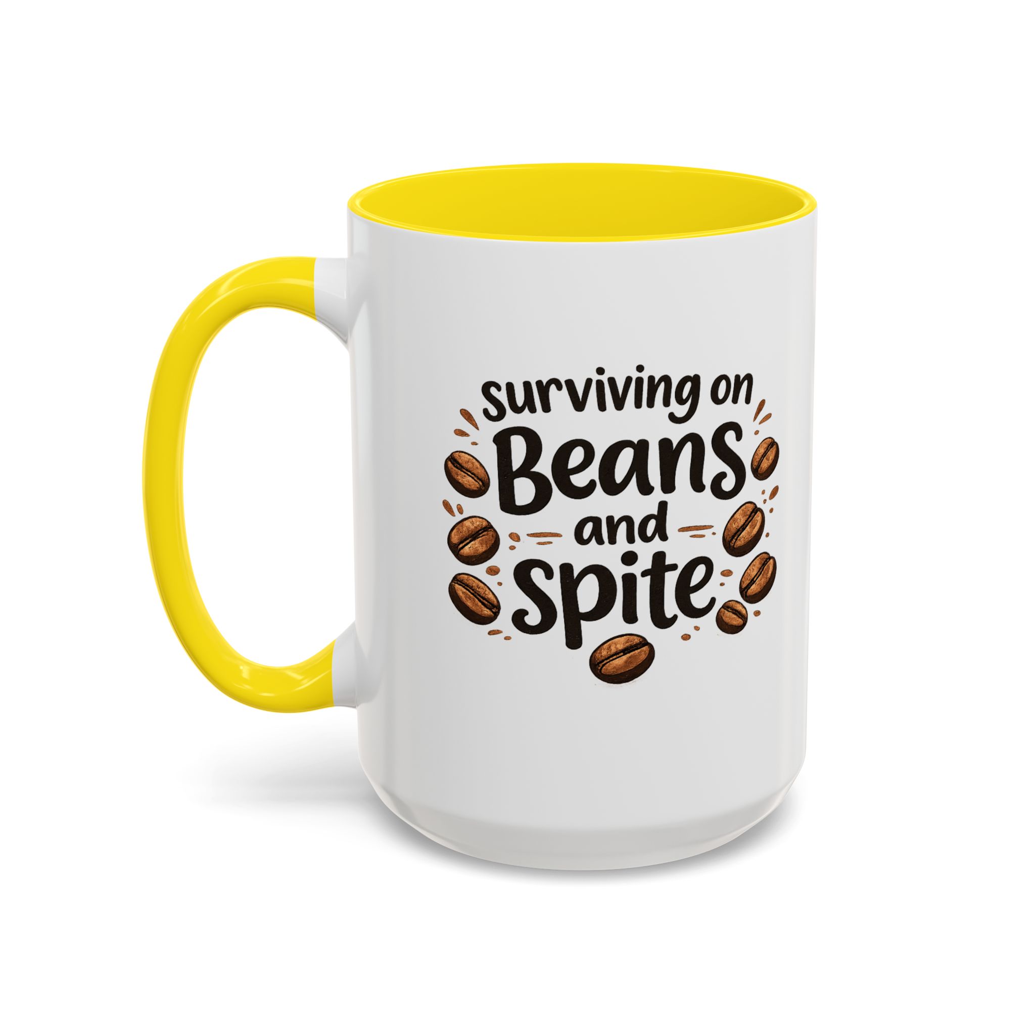 'Beans and Spite' Ceramic Coffee Cup (11/15oz) - Image 72