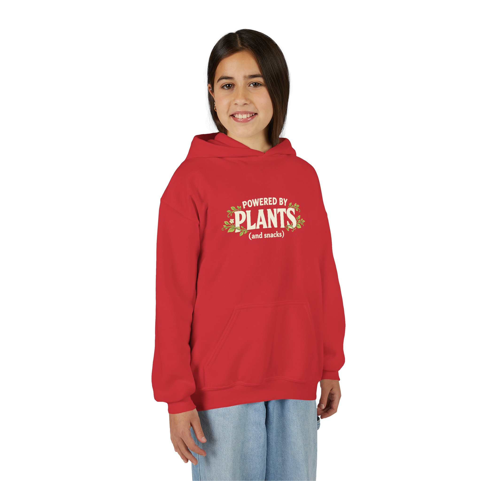 Youth Hoodie - "Powered by Plants (and snacks)" Kids Vegan Sweatshirt - Image 77