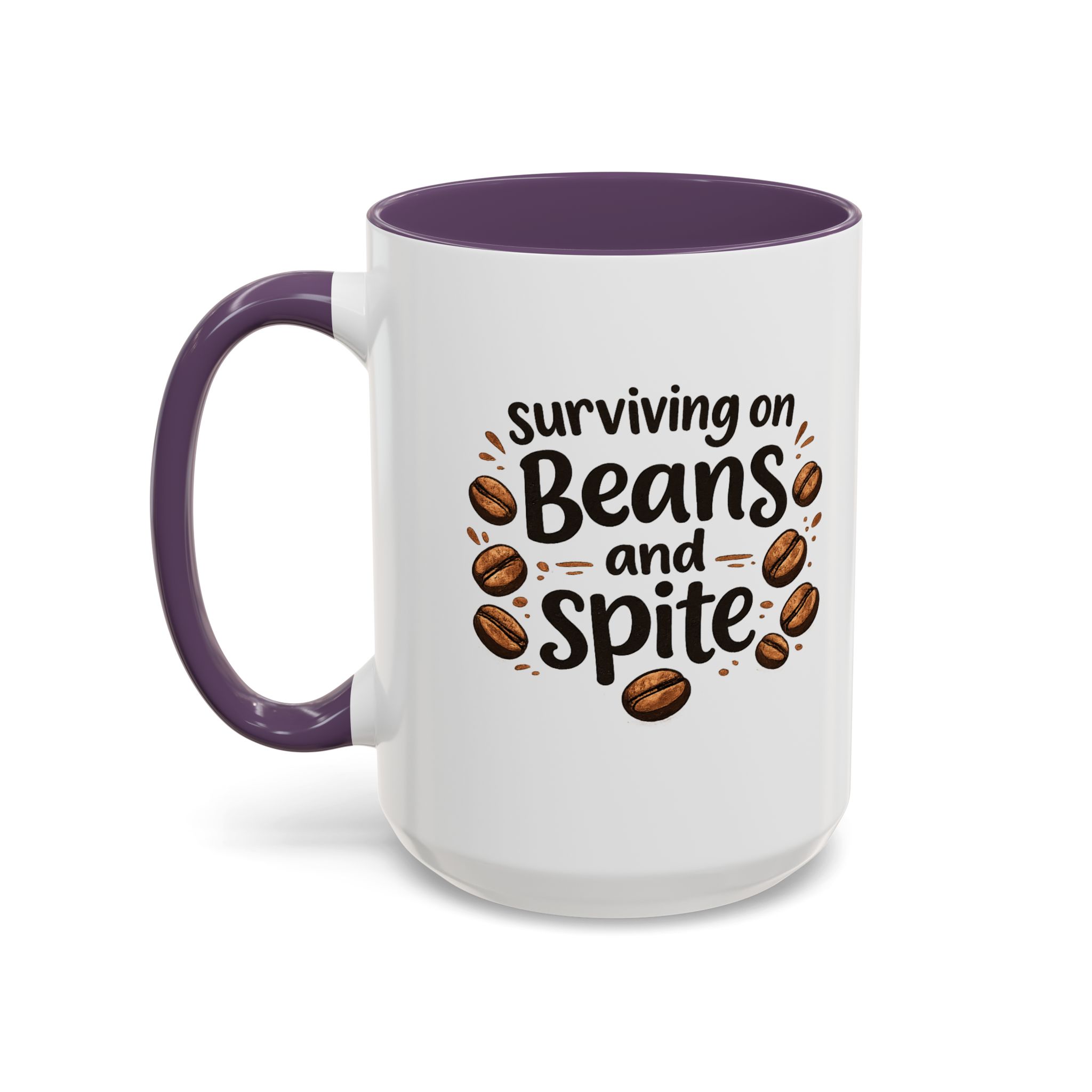 'Beans and Spite' Ceramic Coffee Cup (11/15oz) - Image 76