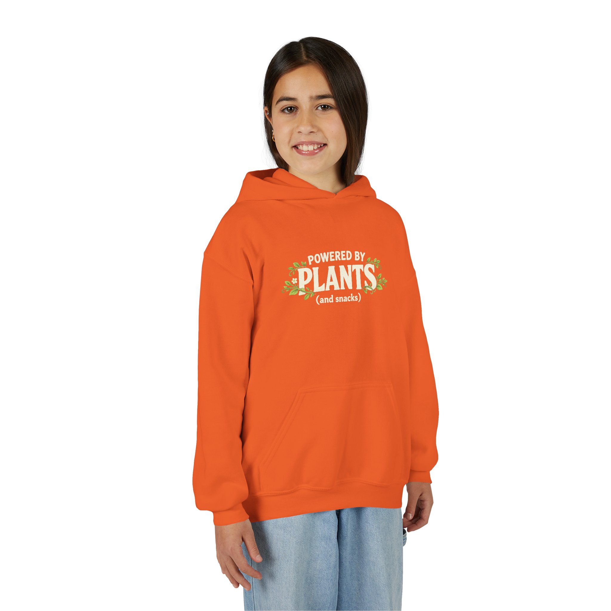 Youth Hoodie - "Powered by Plants (and snacks)" Kids Vegan Sweatshirt - Image 17