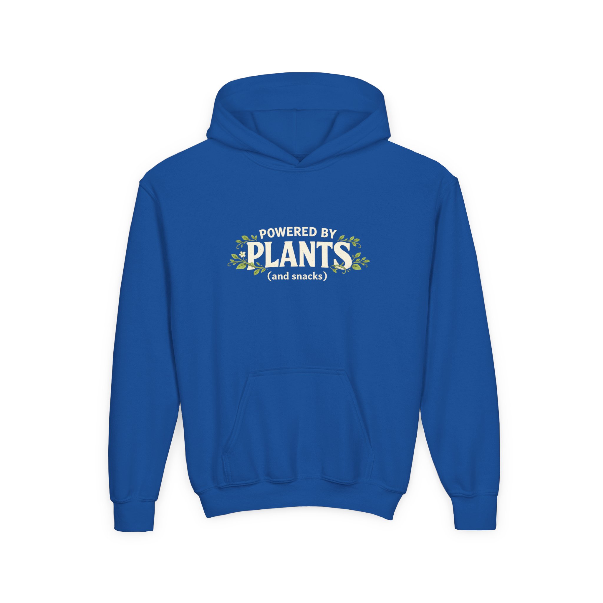 Youth Hoodie - "Powered by Plants (and snacks)" Kids Vegan Sweatshirt - Image 49