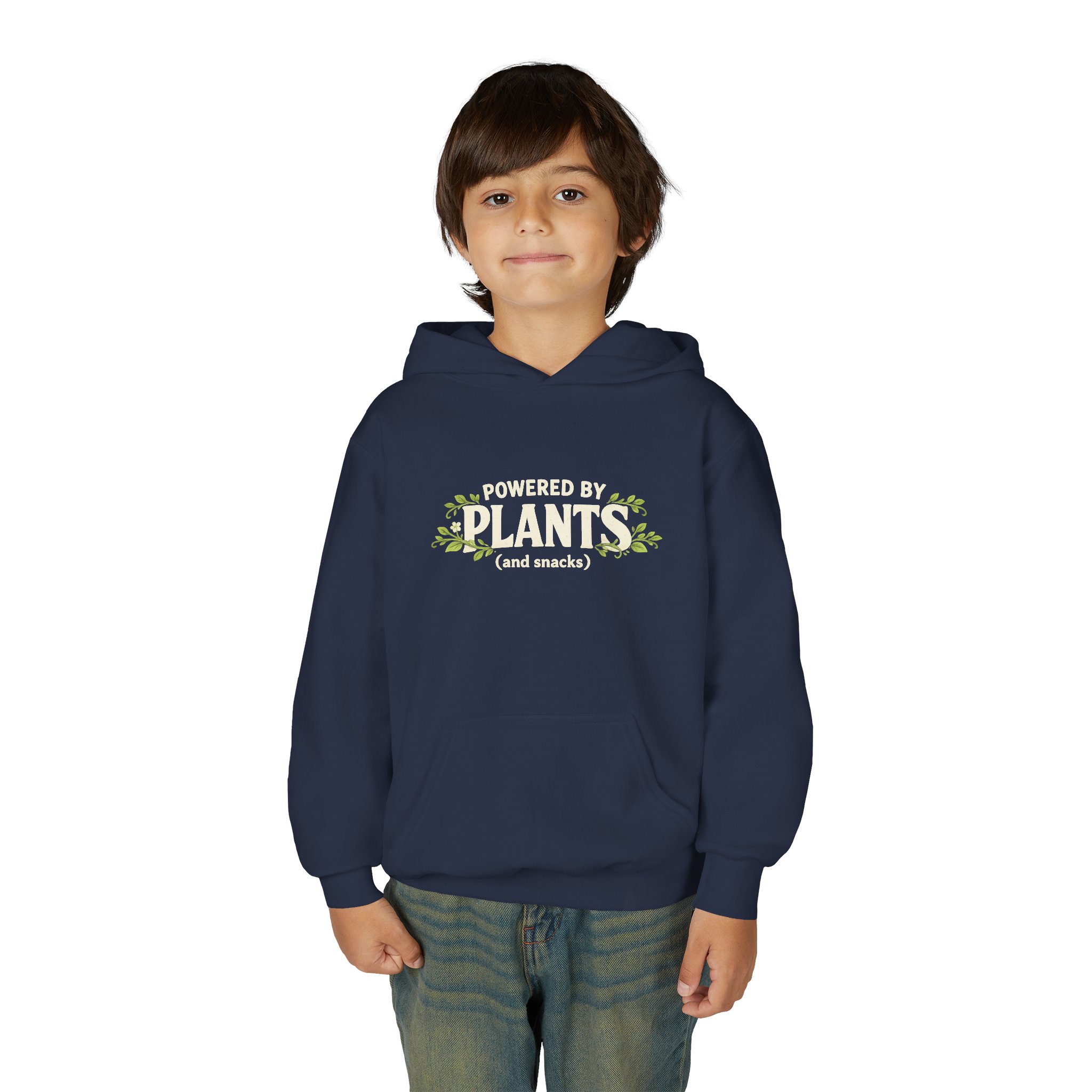 Youth Hoodie - "Powered by Plants (and snacks)" Kids Vegan Sweatshirt - Image 57