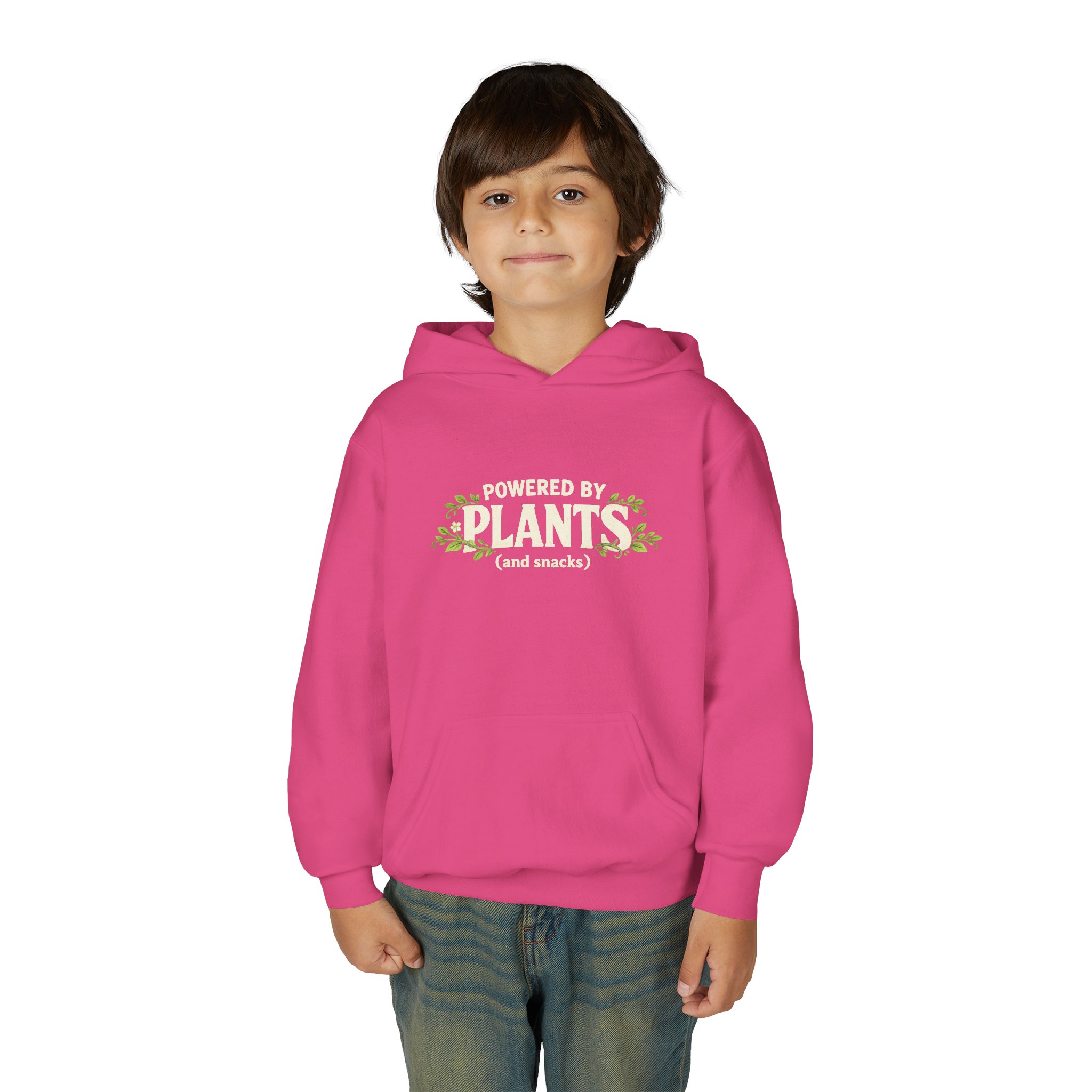 Youth Hoodie - "Powered by Plants (and snacks)" Kids Vegan Sweatshirt - Image 69