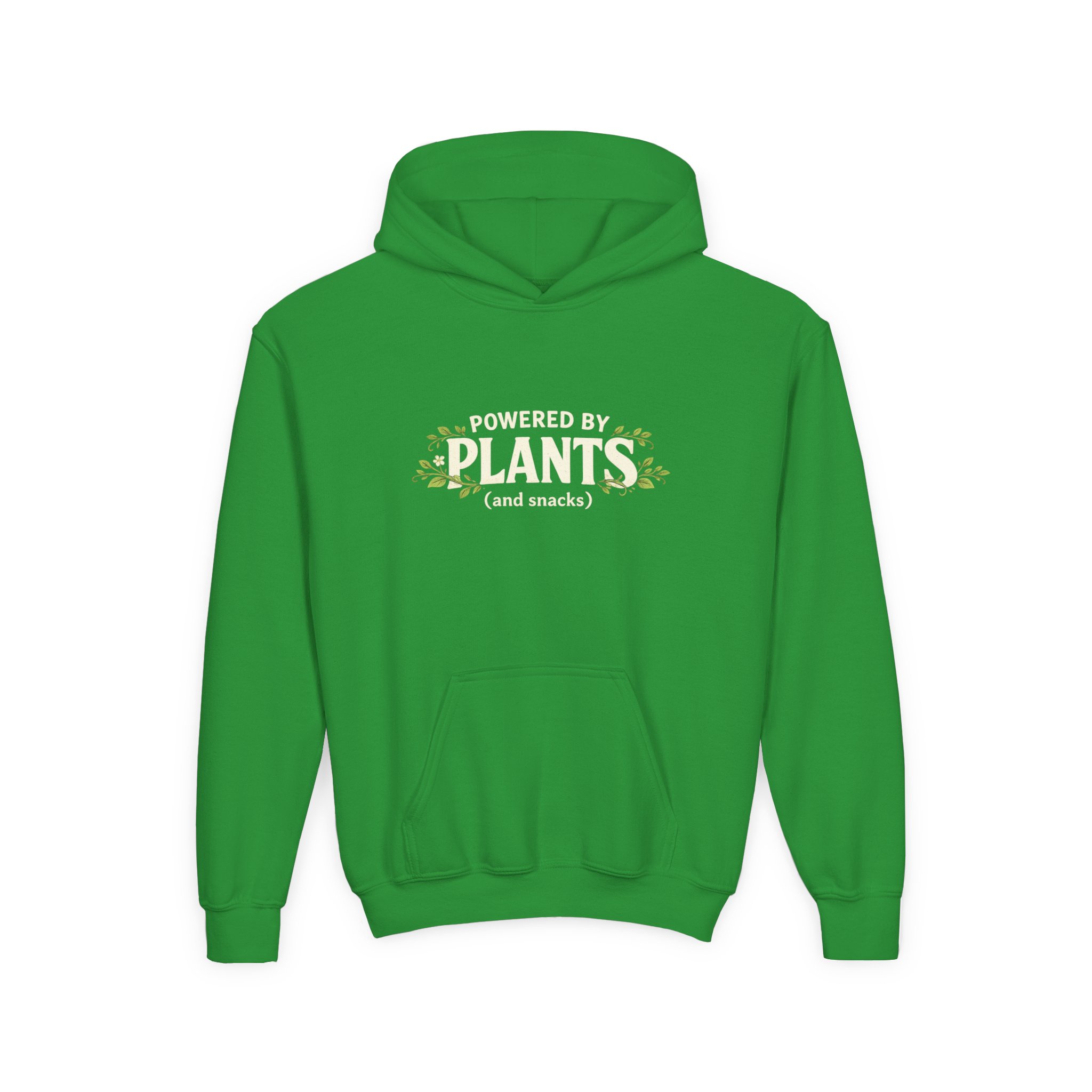Youth Hoodie - "Powered by Plants (and snacks)" Kids Vegan Sweatshirt - Image 31